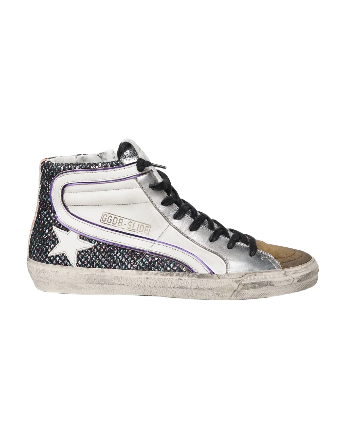 Women | Slide Sneakers White Multicolor & Tobacco | White x Multicolor x Tobacco x Orange Fluo