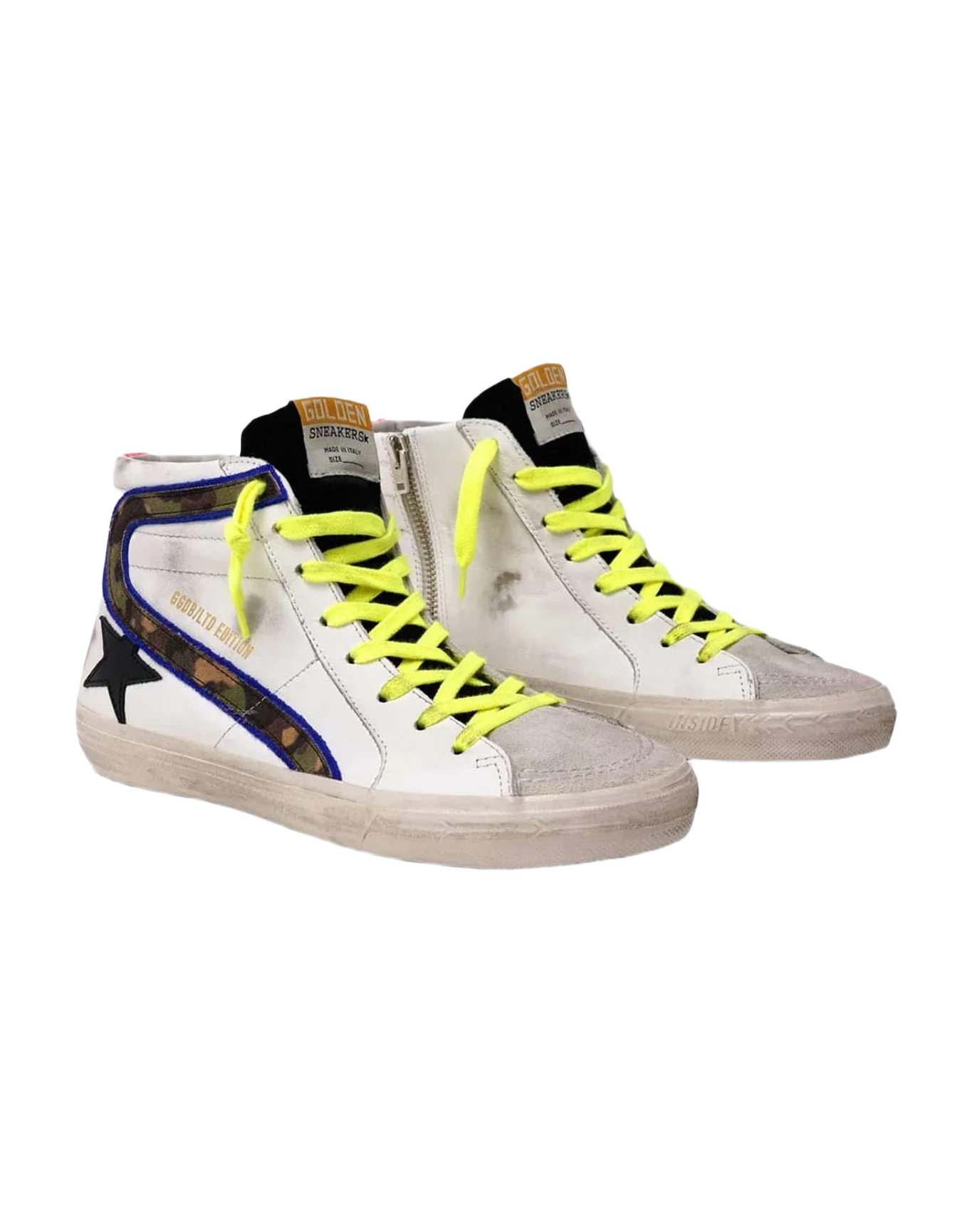 Women | Slide Sneakers with Camouflage Flash & Fluorescent Laces
