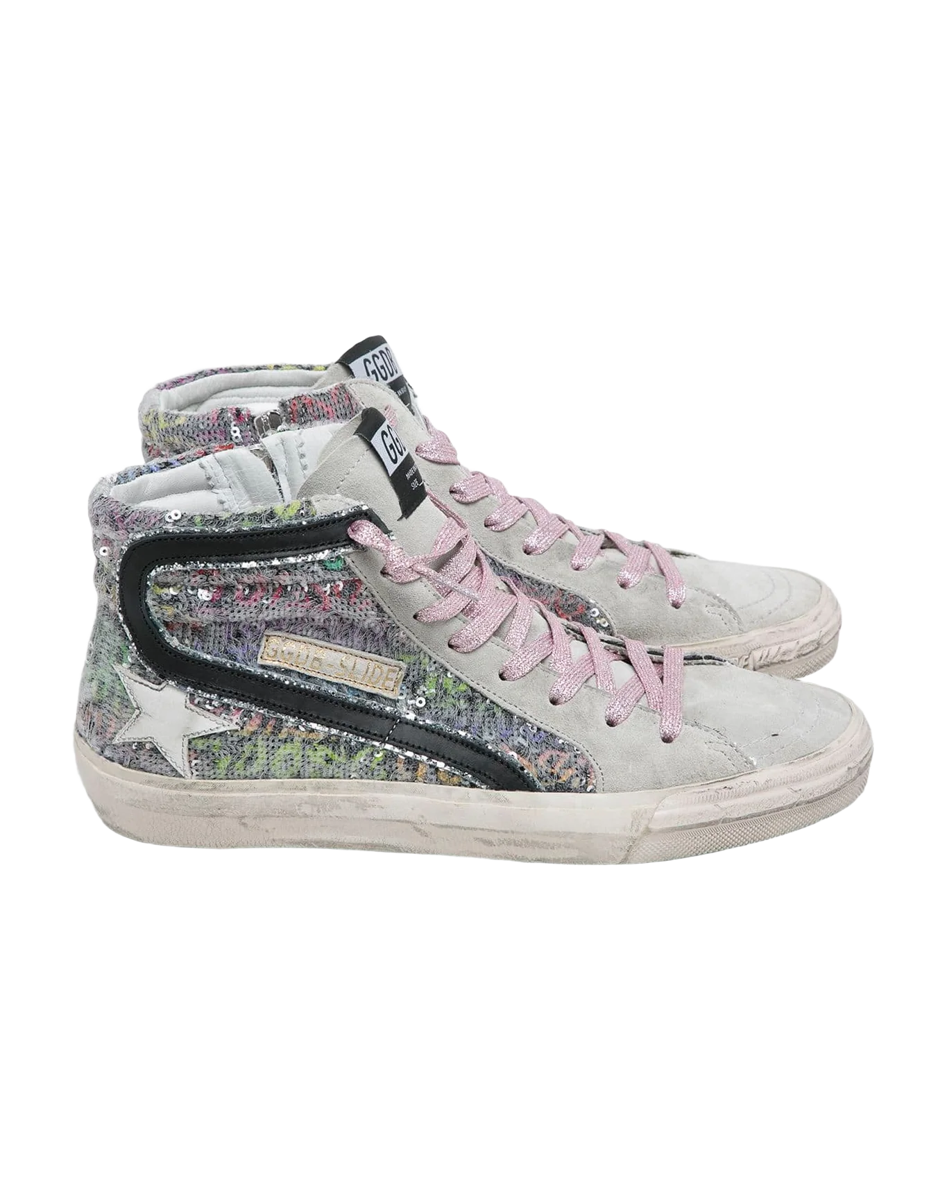 Women | Slide Sneakers with Multicolor All Over Pailettes - Image 2