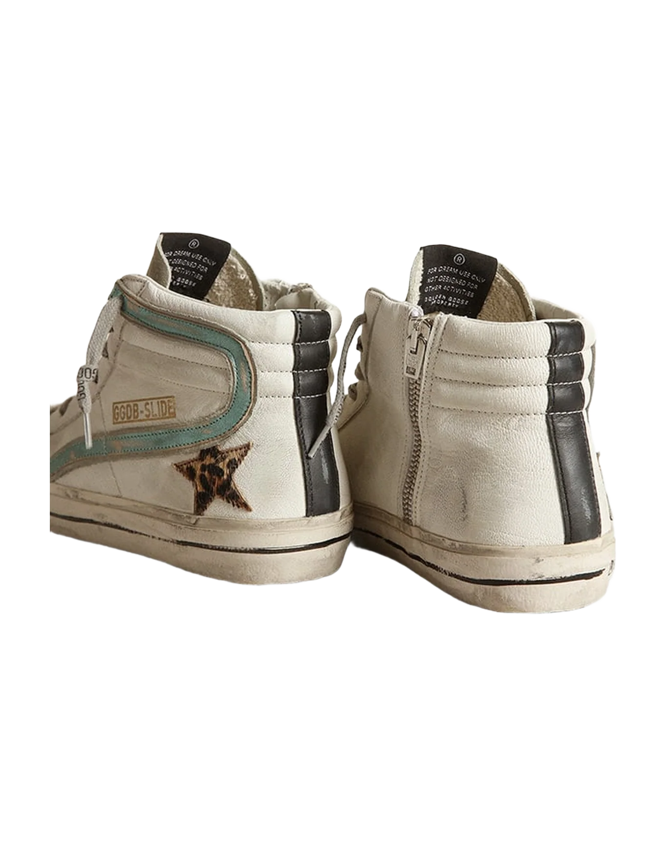 Women | Slide White Leather with Leo Star | White x Ice x Beige Brown Leo x Black x Mint - Image 2