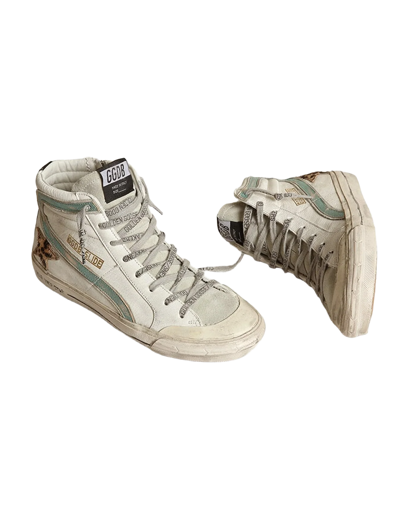Women | Slide White Leather with Leo Star | White x Ice x Beige Brown Leo x Black x Mint - Image 5