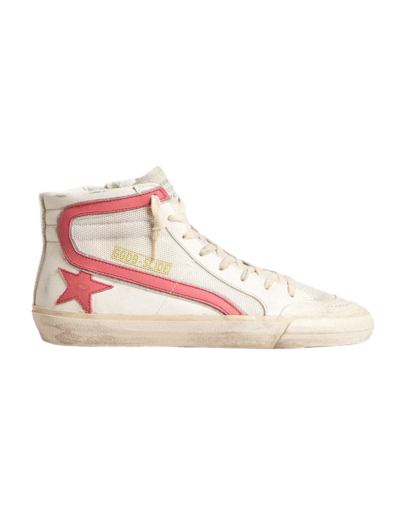 Women | Slide White Nappa & Mesh with Coral Star & Flash | White x Ice x Red - Image 4