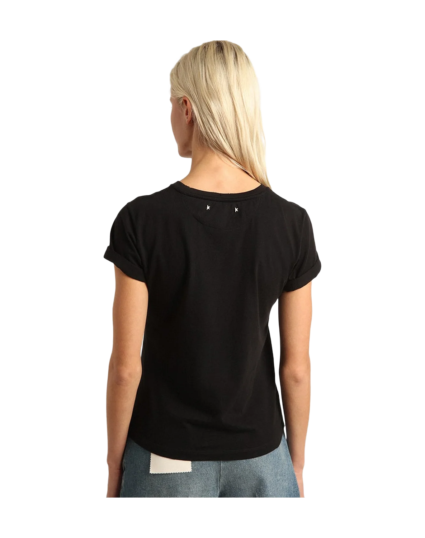 Women | Slim-Fit Distressed T-Shirt Black | Vintage Black - Image 4