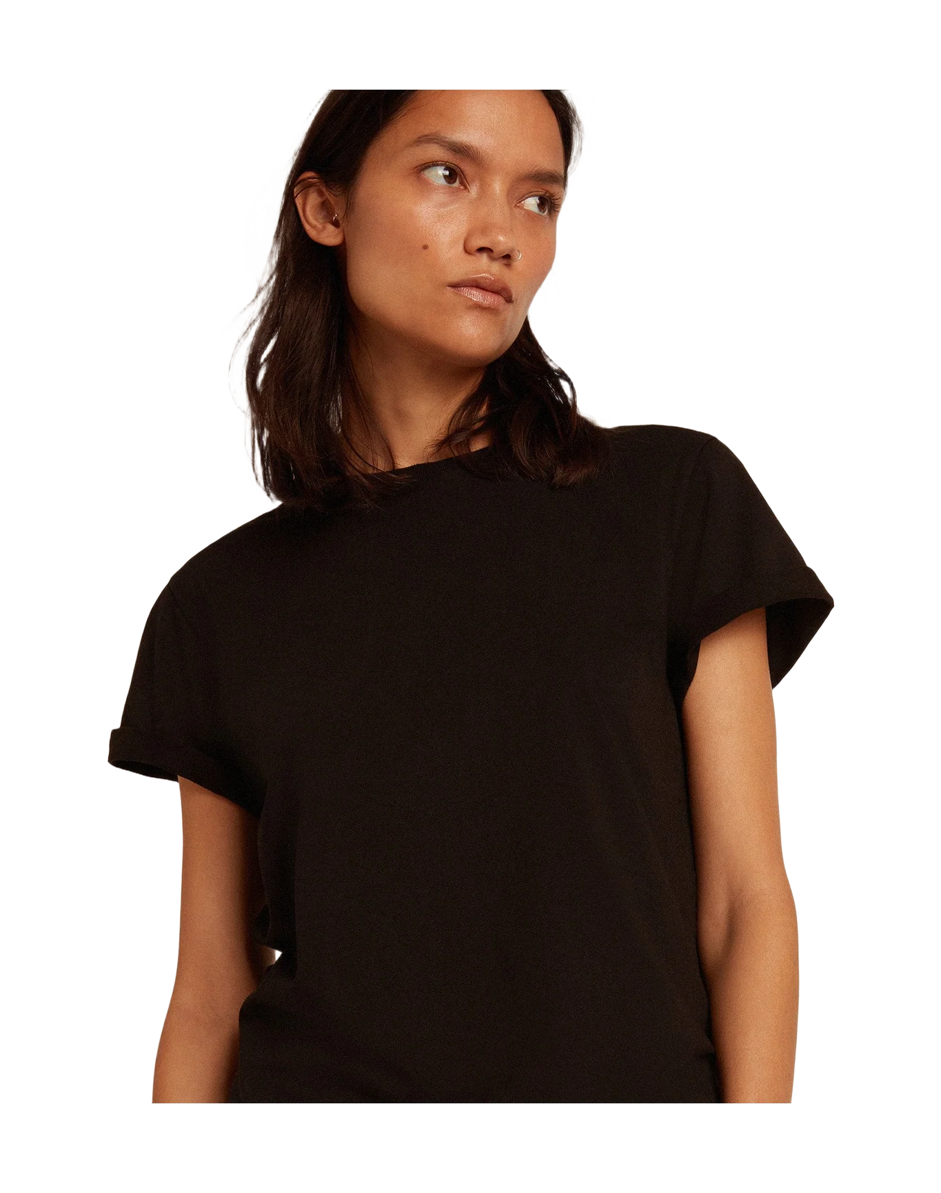 Women | Slim-Fit Distressed T-Shirt Black | Vintage Black - Image 5