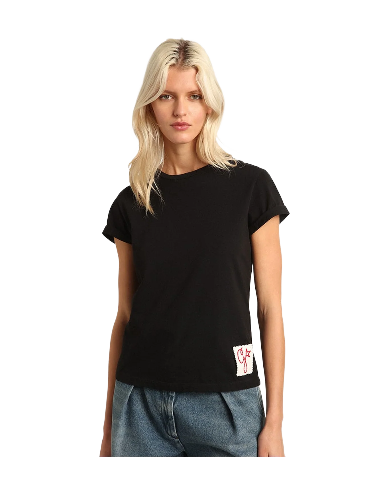 Women | Slim-Fit Distressed T-Shirt Black | Vintage Black - Image 8