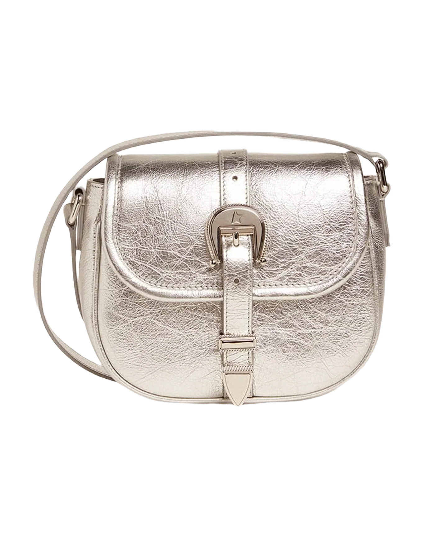 Women | Small Rodeo Bag Silver Laminated Leather | Silver