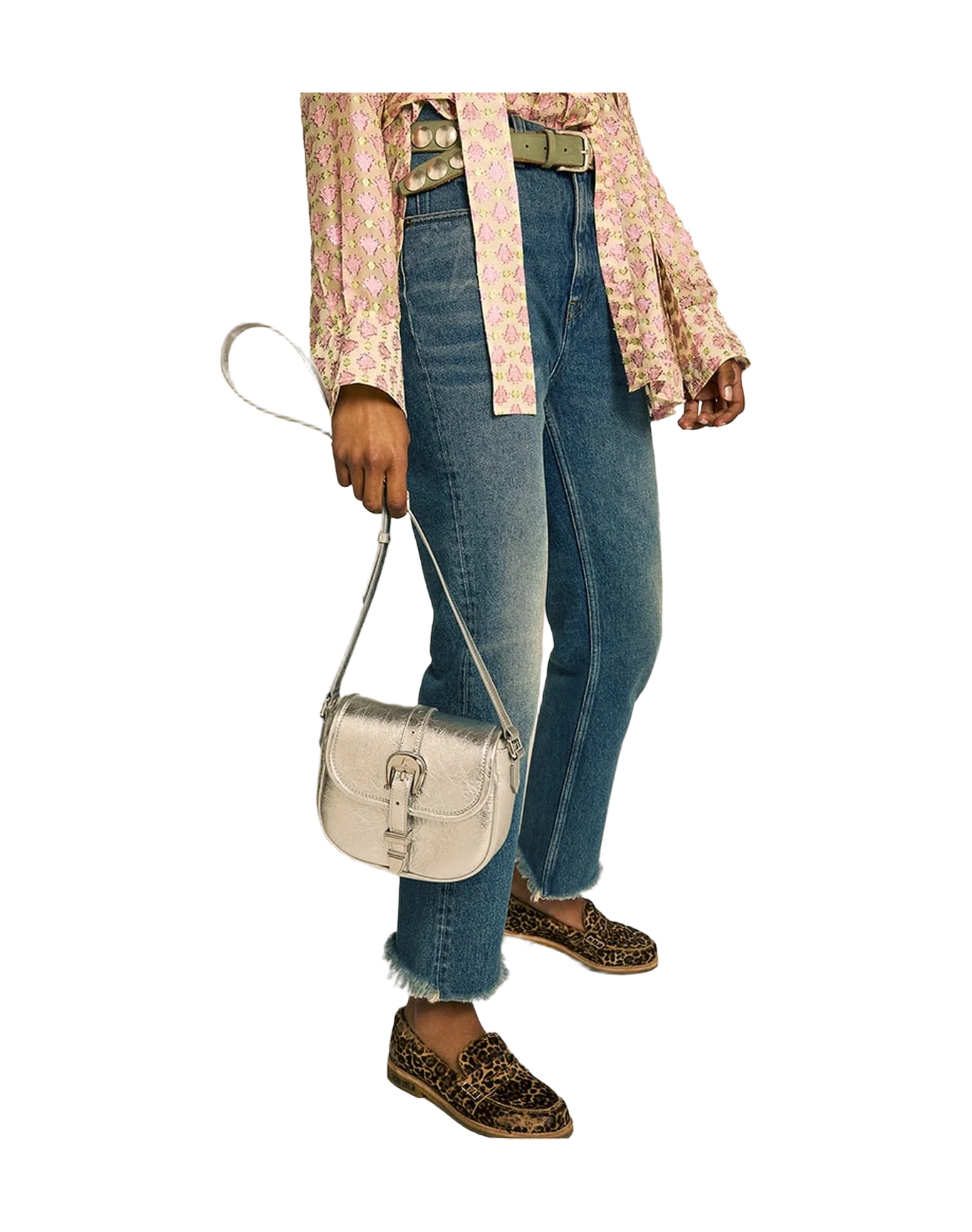 Women | Small Rodeo Bag Silver Laminated Leather | Silver - Image 7