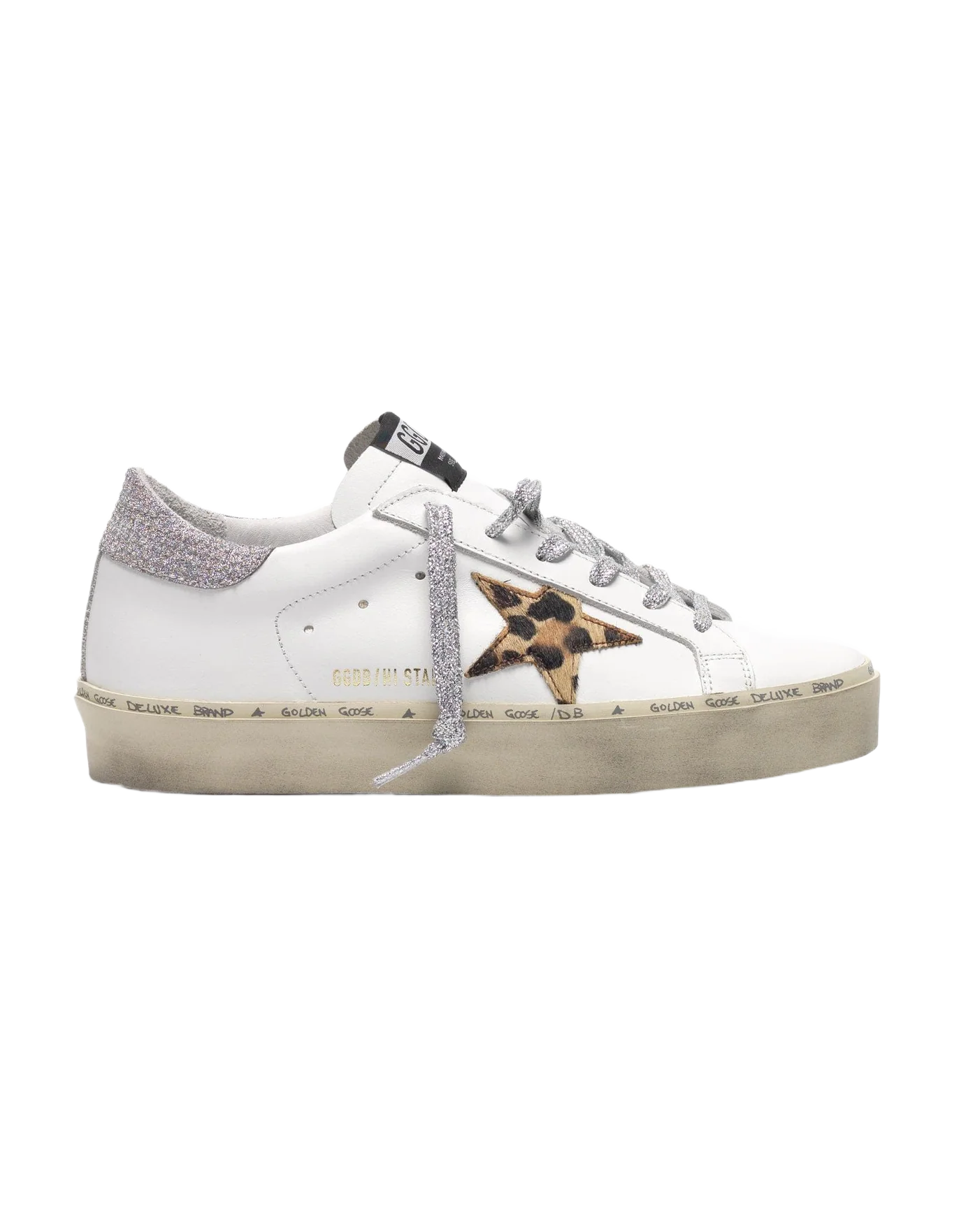 Women | Sneakers Hi Star White Leather-Leopard-Lurex - Image 2