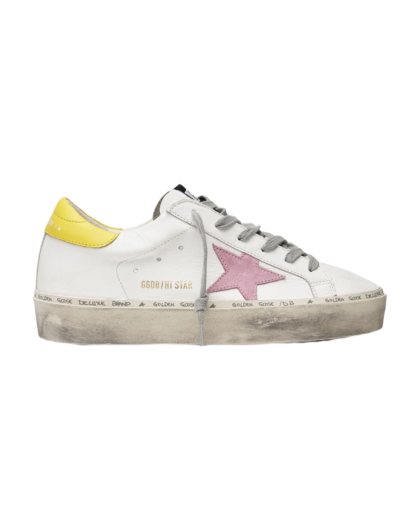 Women | Sneakers Hi Star White Leather-Pink Suede Star - Image 4