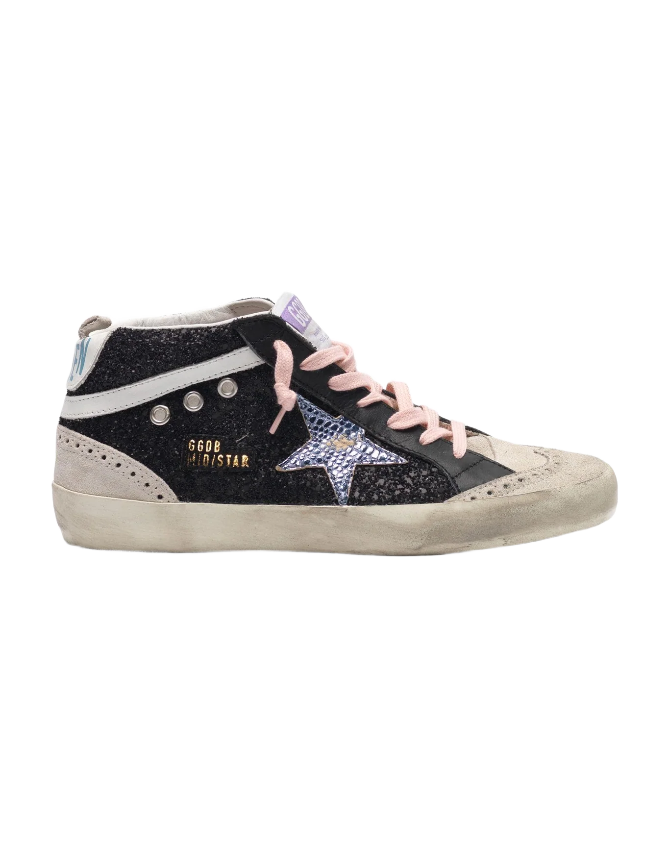 Women | Sneakers Mid Star Black Glitter-Light Blue - Image 8
