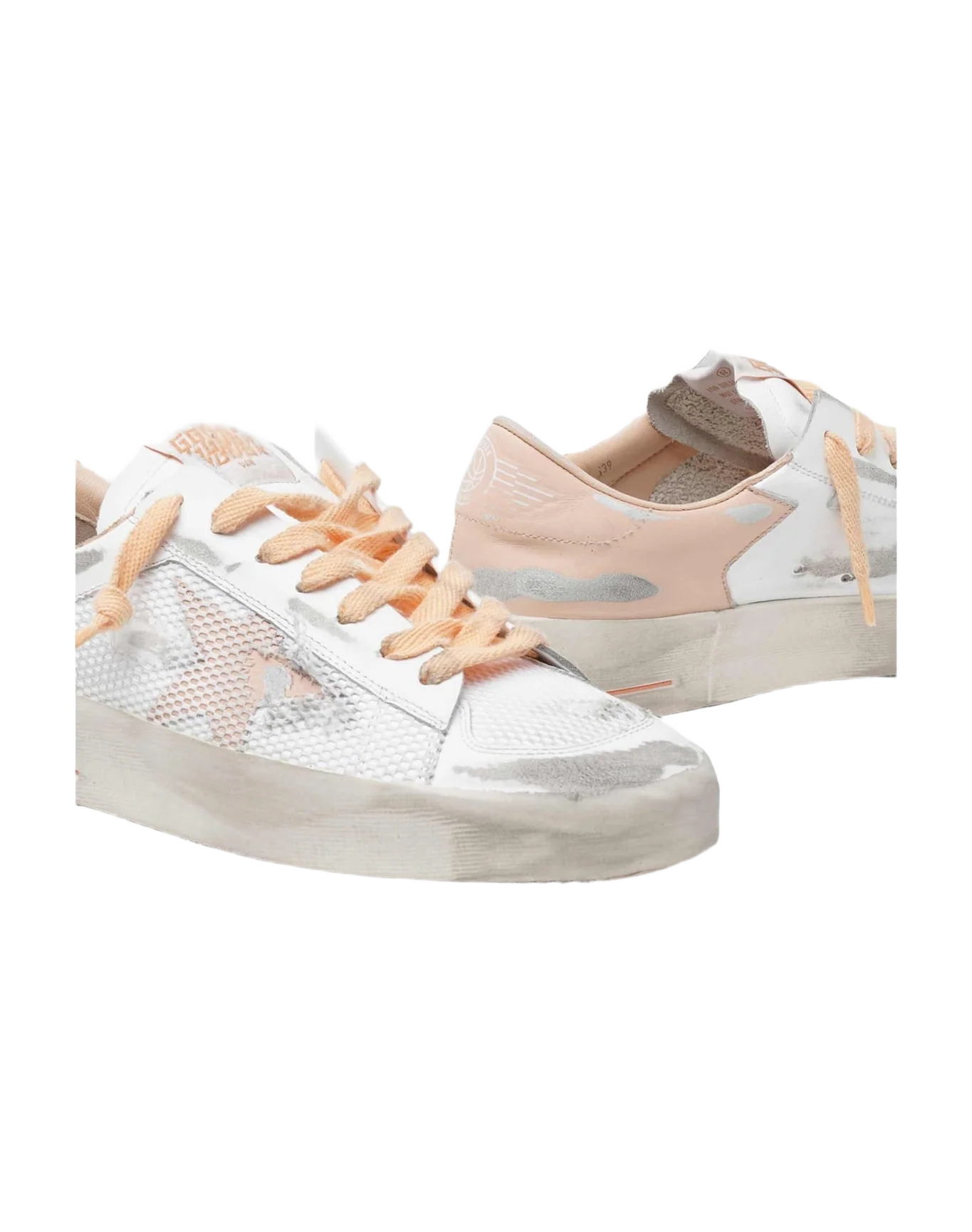 Women | Sneakers Stardan White Leather-Pastel Peach
