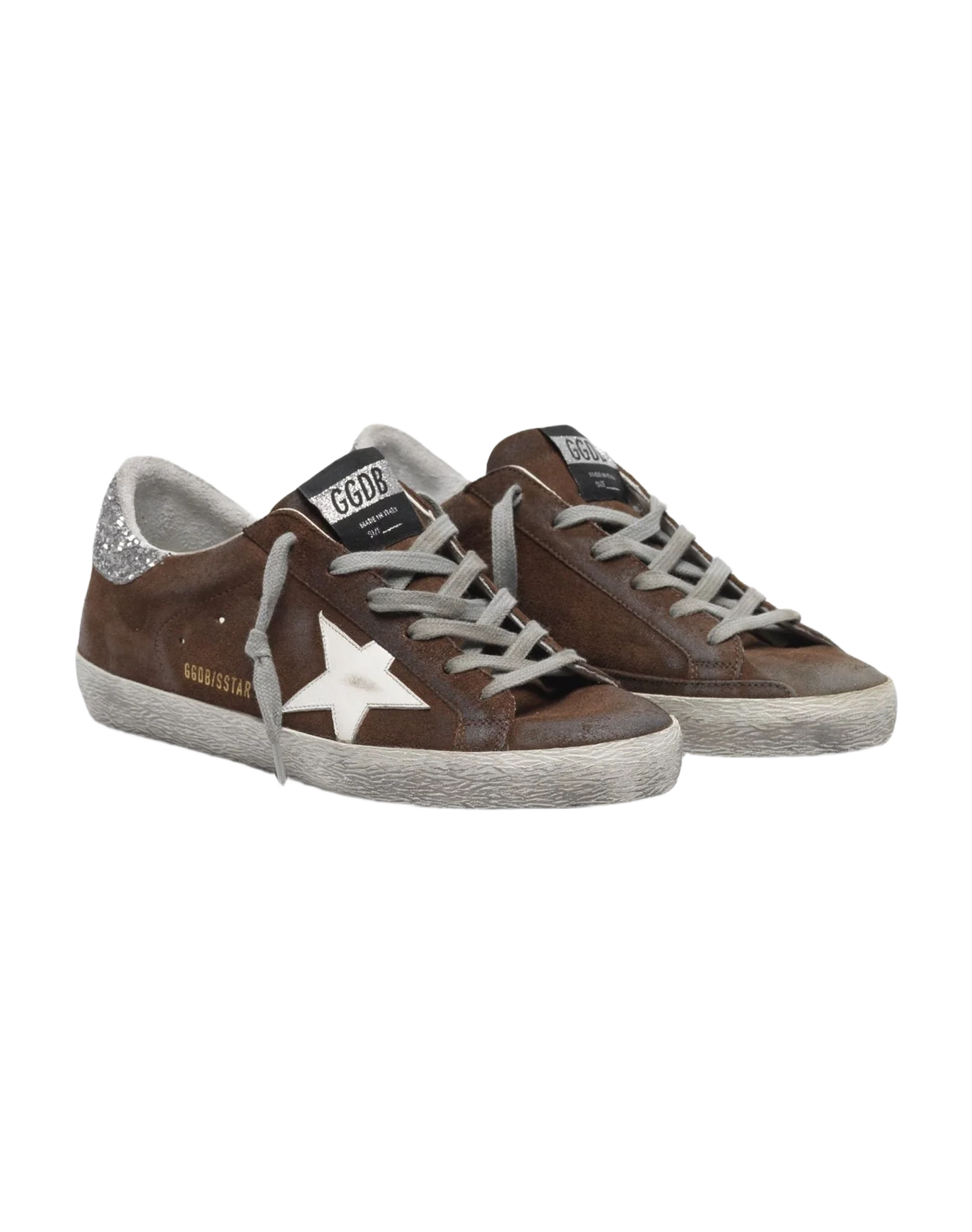 Women | Sneakers Super-Star Brown Suede-Silver Glitter