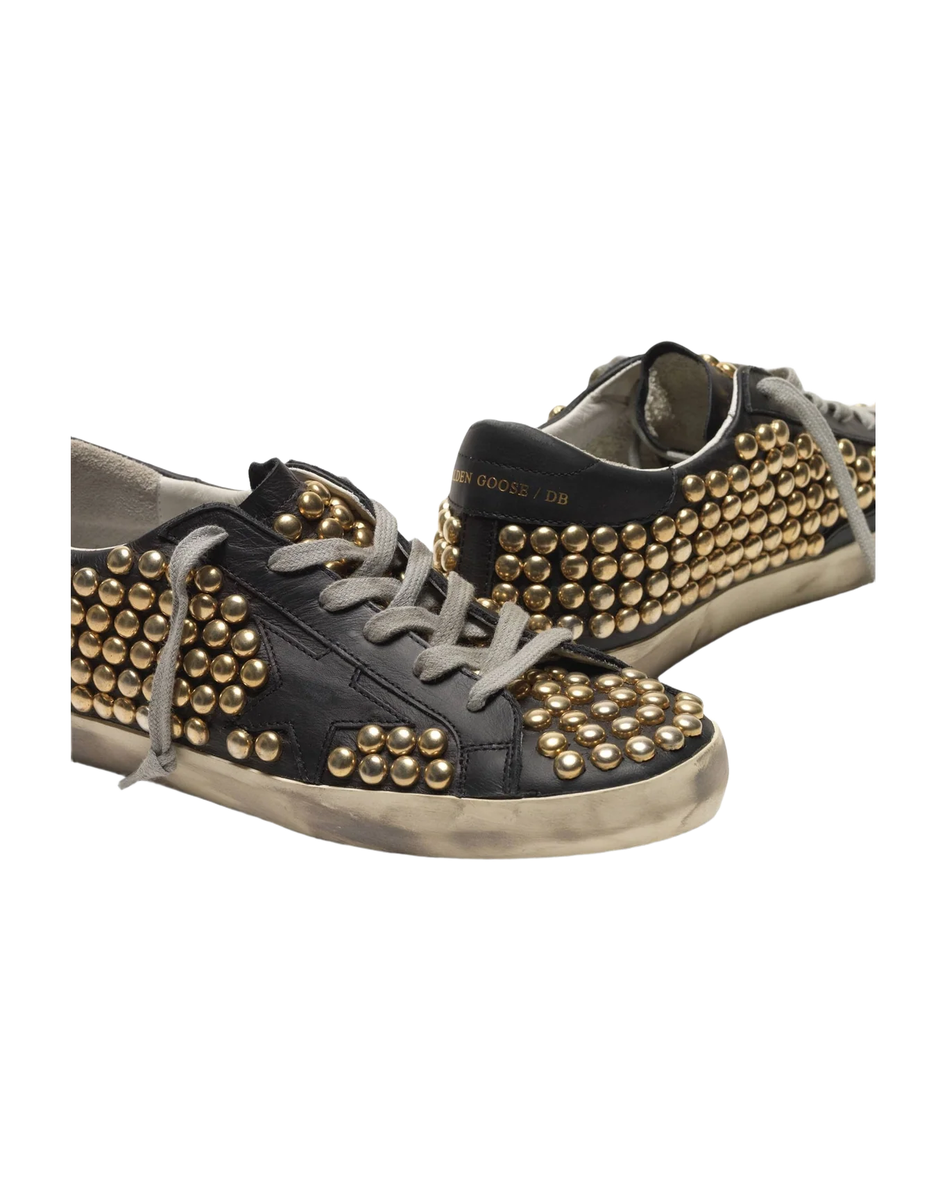 Women | Sneakers Superstar Col G99 Black Leather-Gold Studs