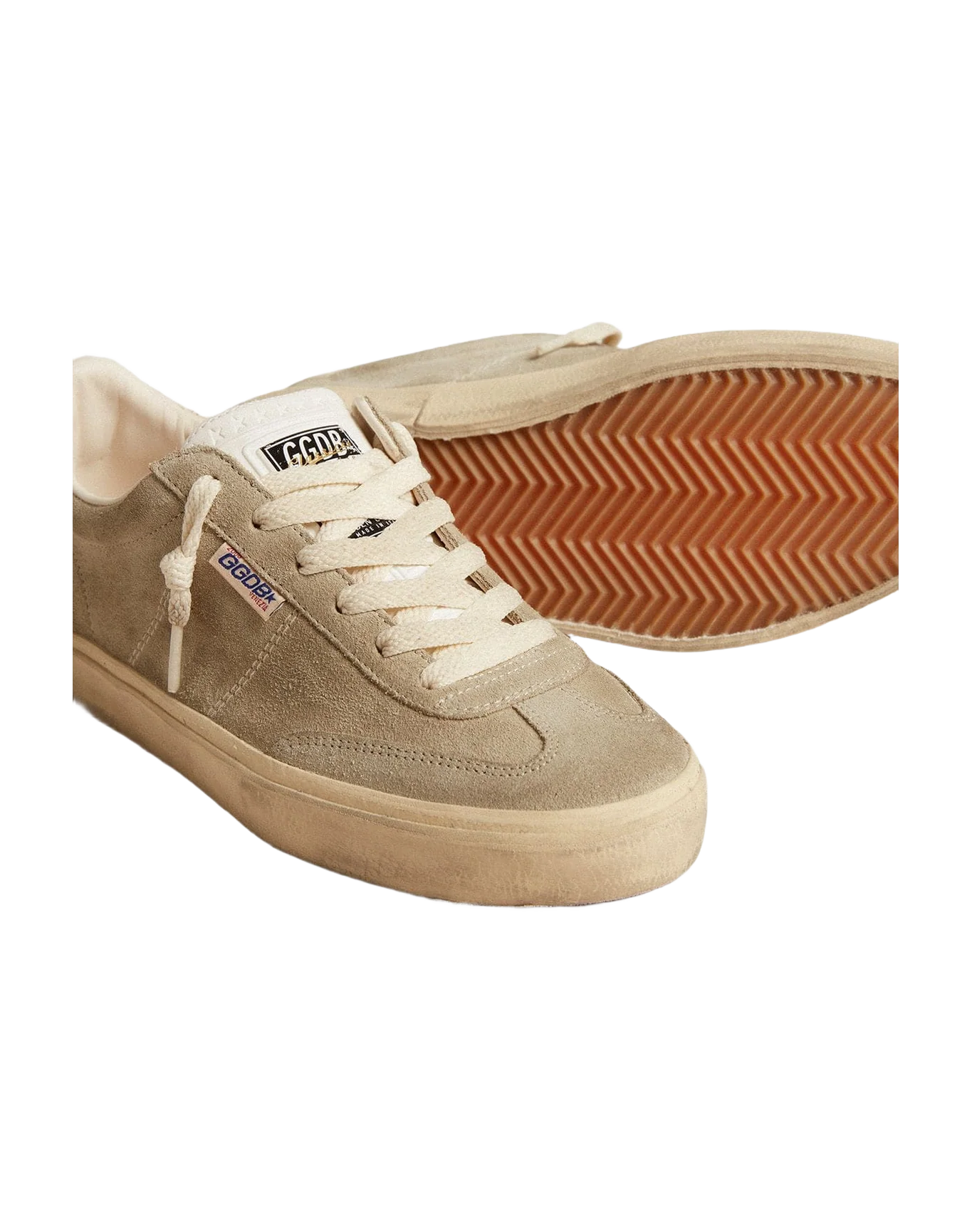 Women | Soul Star Beige Suede with White Leather Heel Tab | Taupe x Milk - Image 5