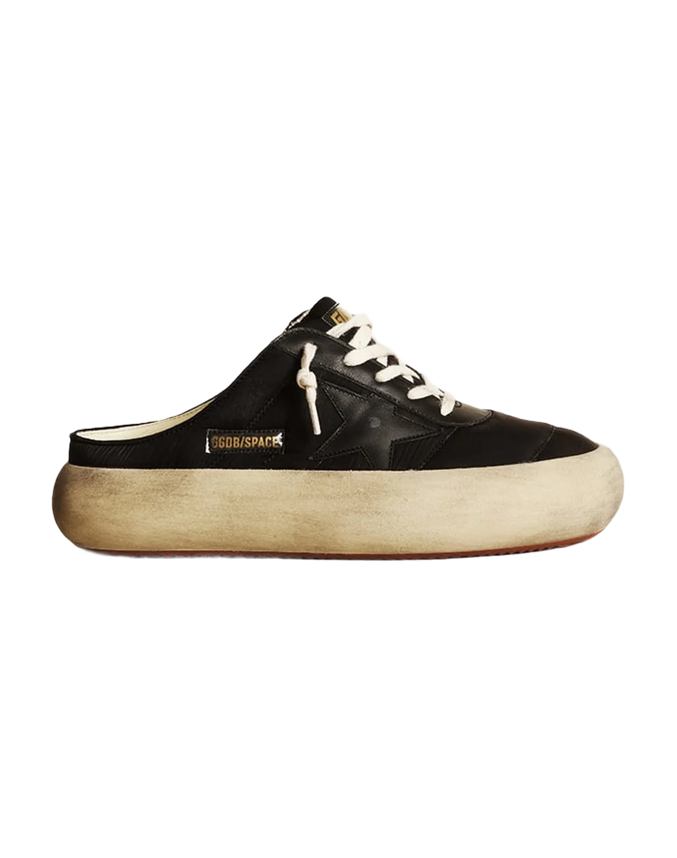 Women | Space-Star Sabots Black Nylon with Black Leather Star | Black - Image 11