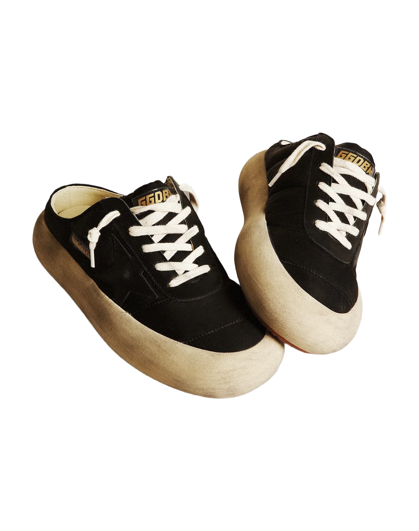 Women | Space-Star Sabots Black Nylon with Black Leather Star | Black - Image 3