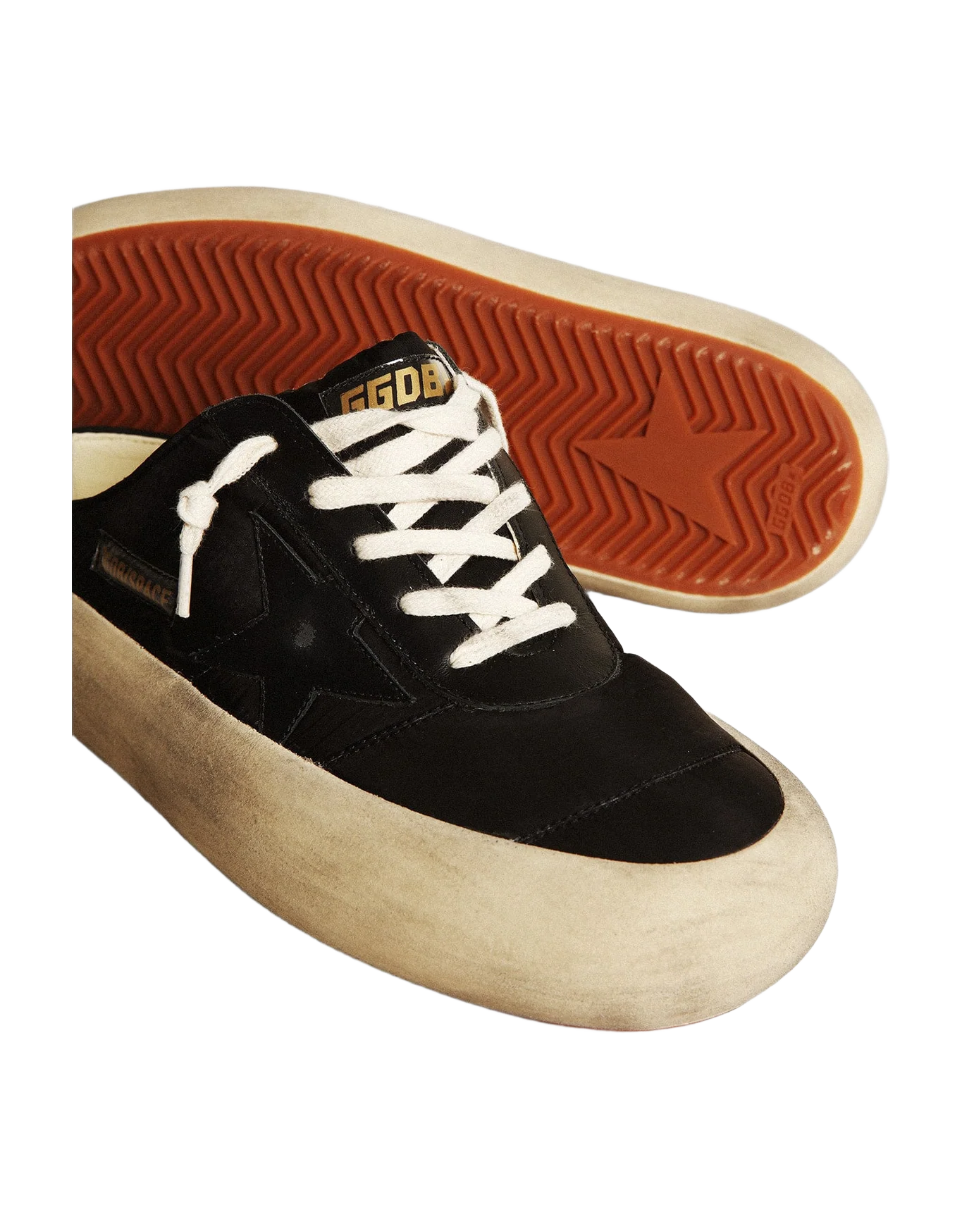 Women | Space-Star Sabots Black Nylon with Black Leather Star | Black - Image 4