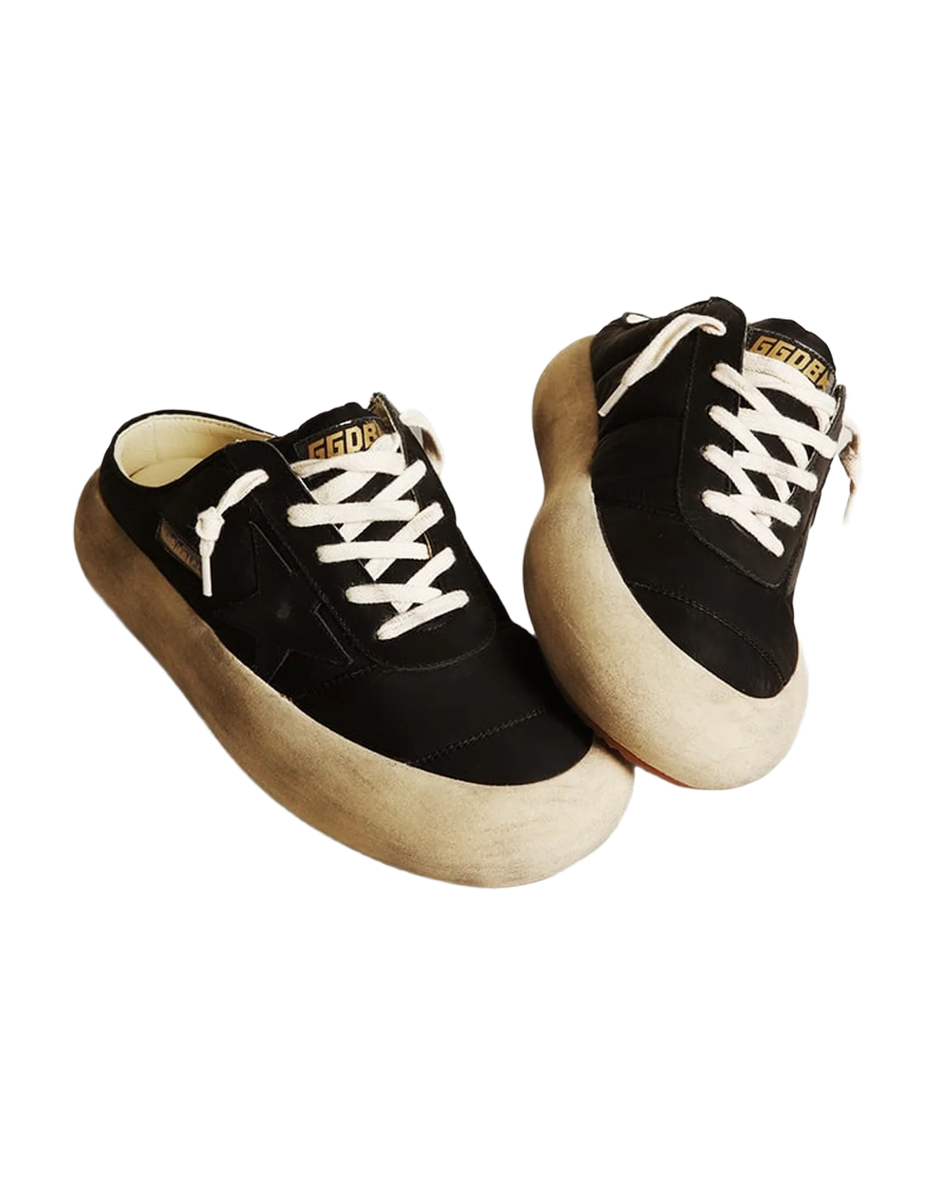 Women | Space-Star Sabots Black Nylon with Black Leather Star | Black - Image 6