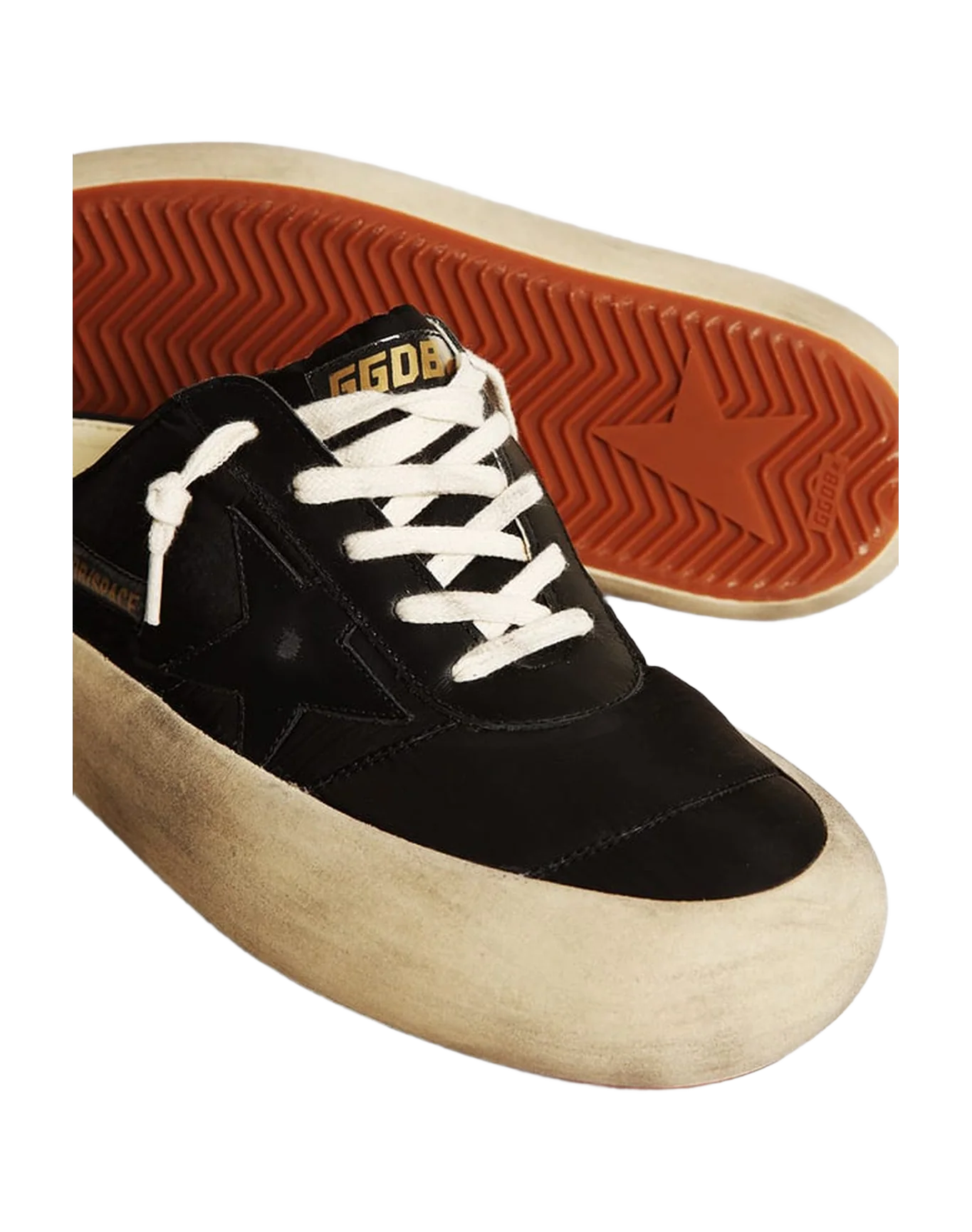 Women | Space-Star Sabots Black Nylon with Black Leather Star | Black - Image 7