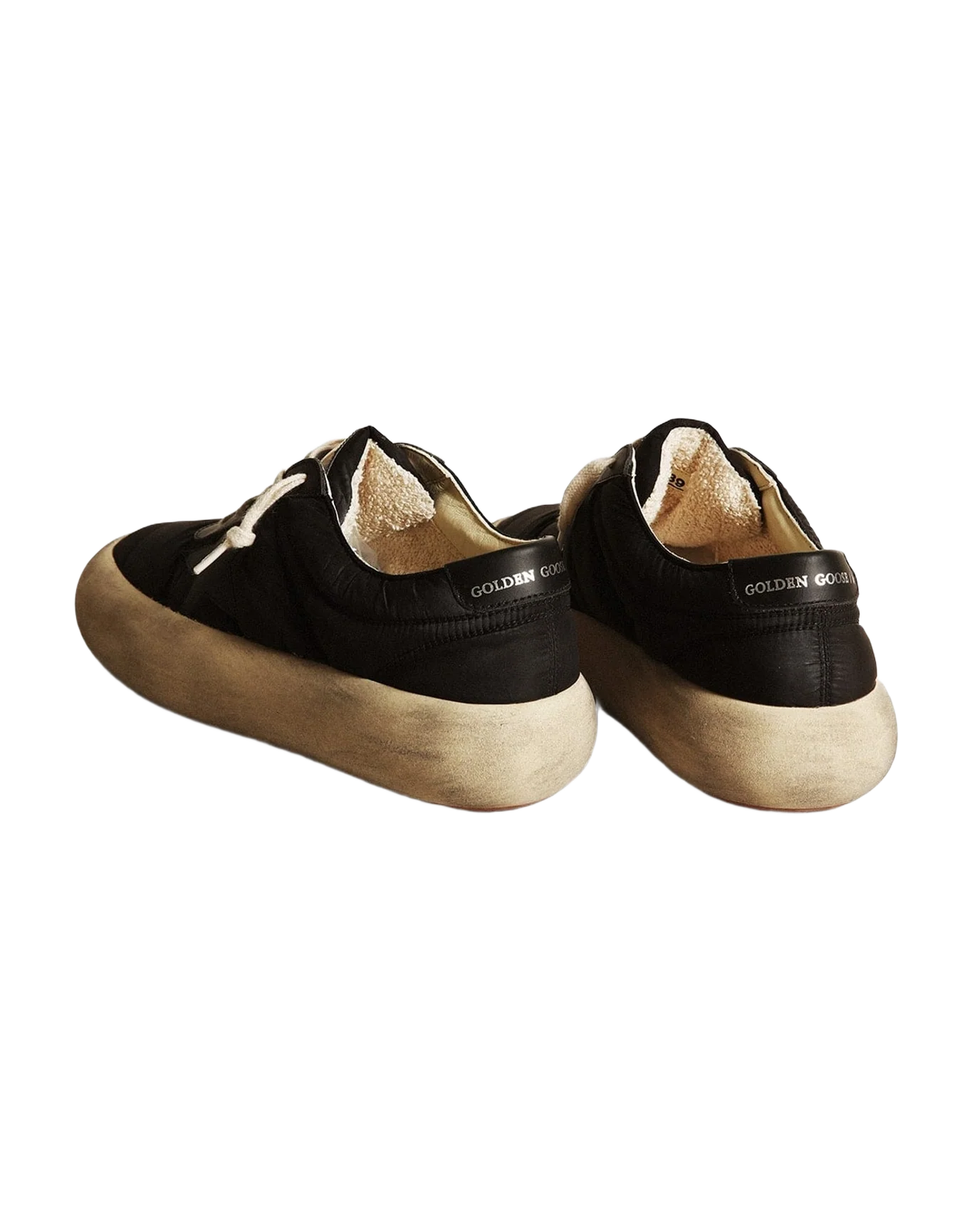 Women | Space-Star Shoes Black Nylon with Black Leather Star & Heel Tab | Black