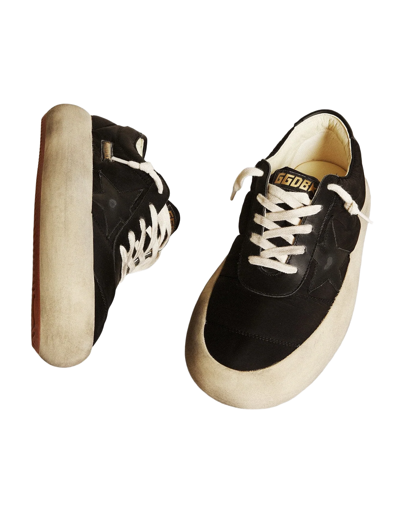 Women | Space-Star Shoes Black Nylon with Black Leather Star & Heel Tab | Black - Image 5