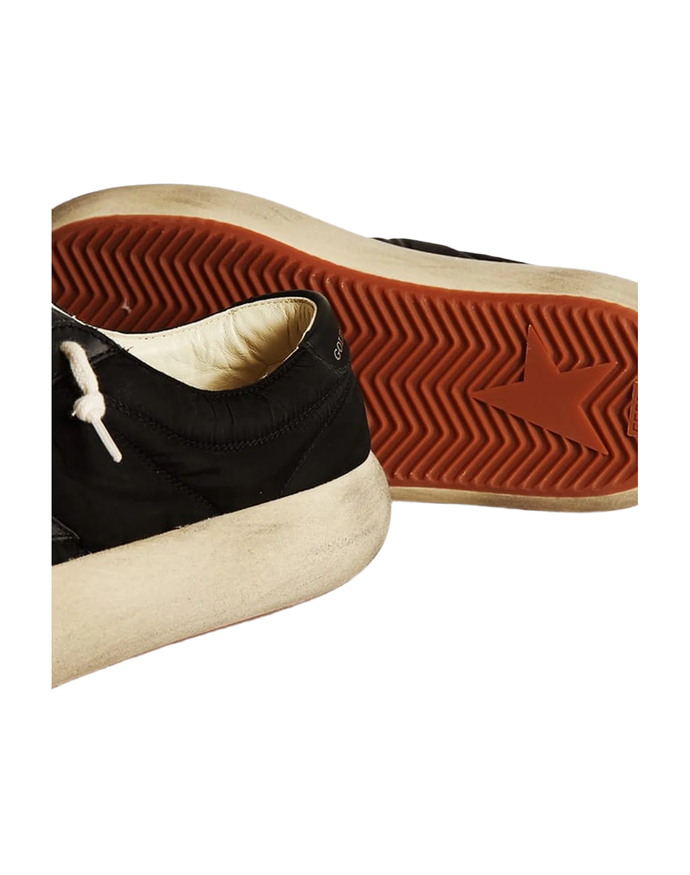 Women | Space-Star Shoes Black Nylon with Black Leather Star & Heel Tab | Black - Image 9