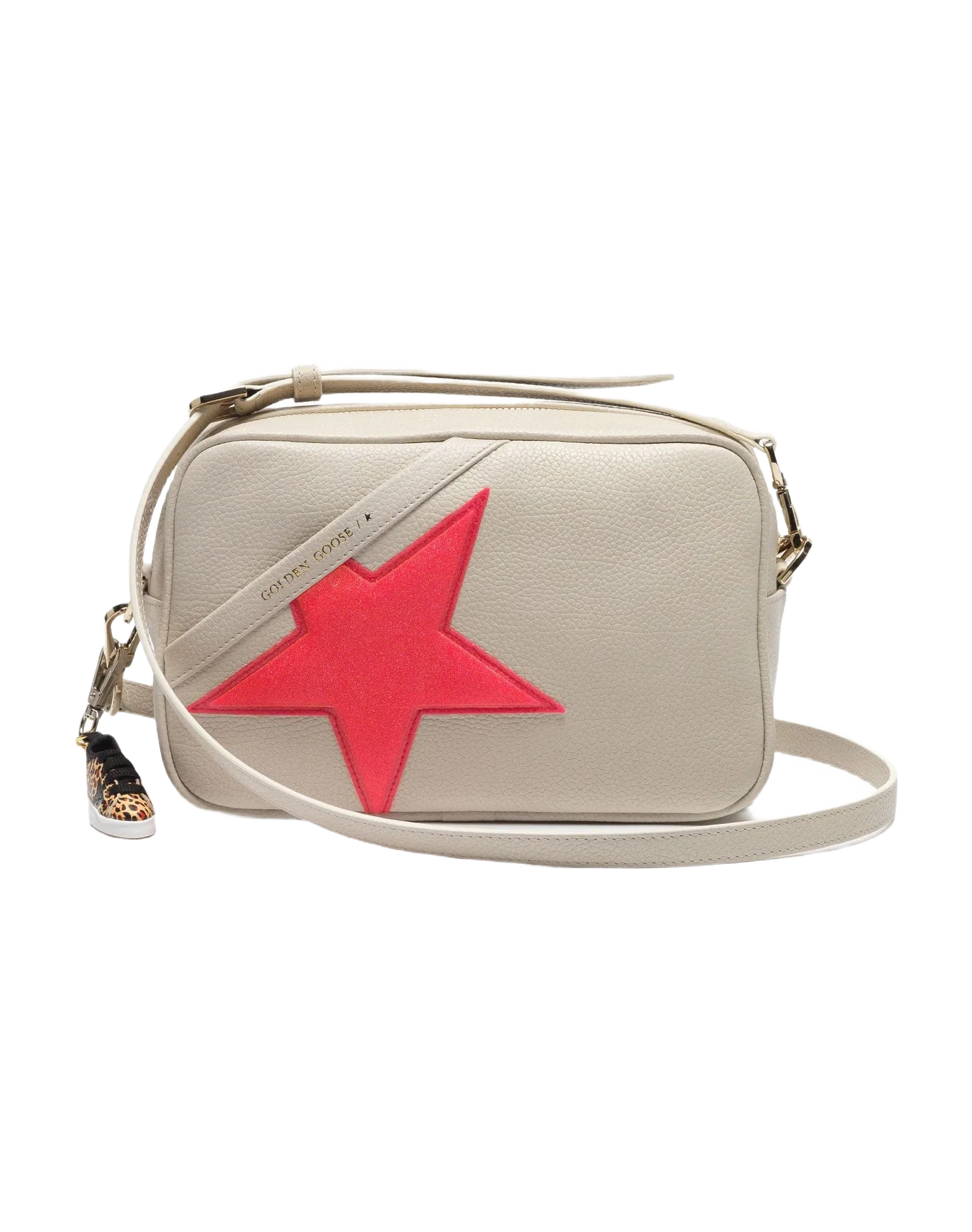 Women | Star Bag Made Of Pebbled Leather with Neon Pink Star - Image 3