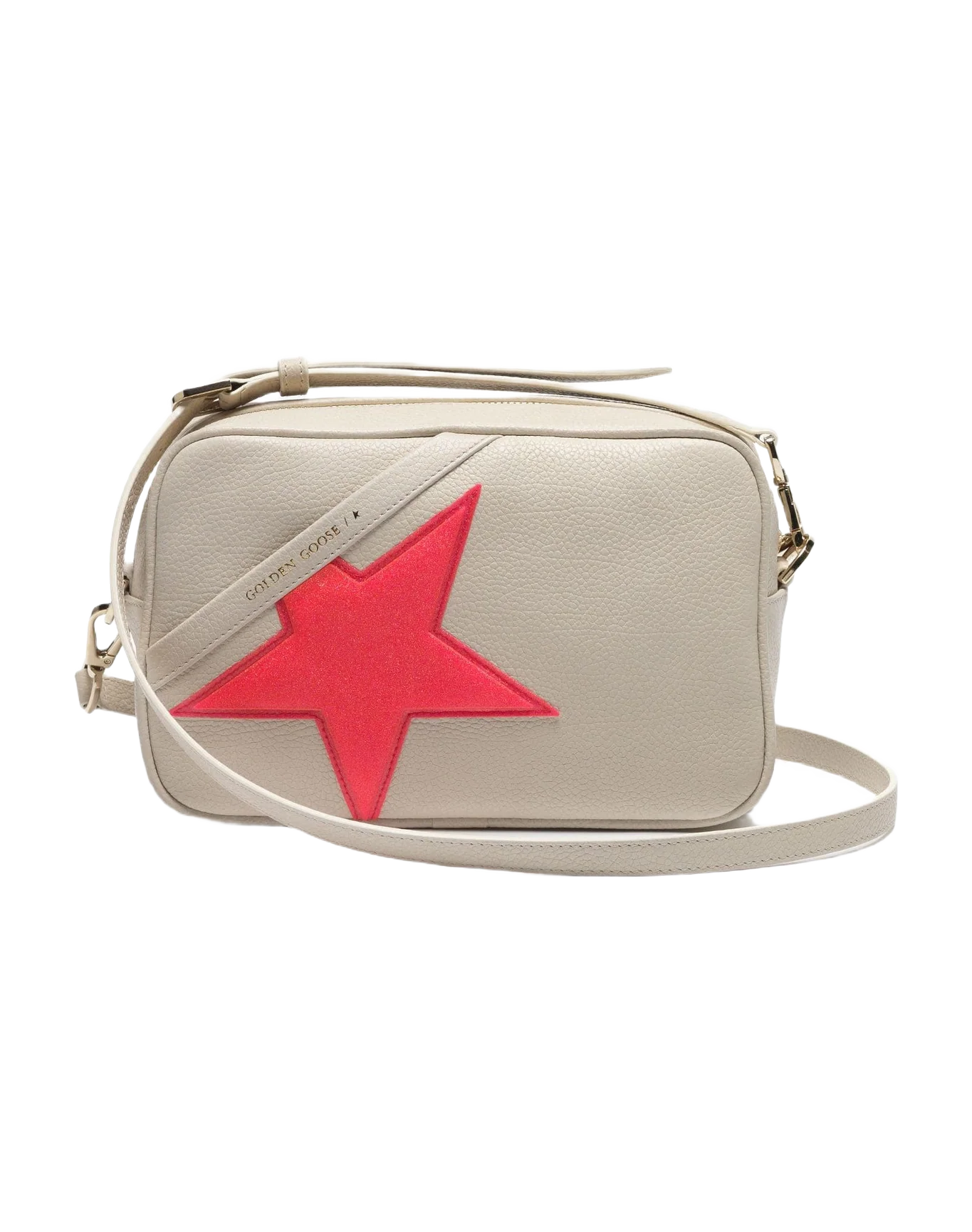 Women | Star Bag Made Of Pebbled Leather with Neon Pink Star - Image 4