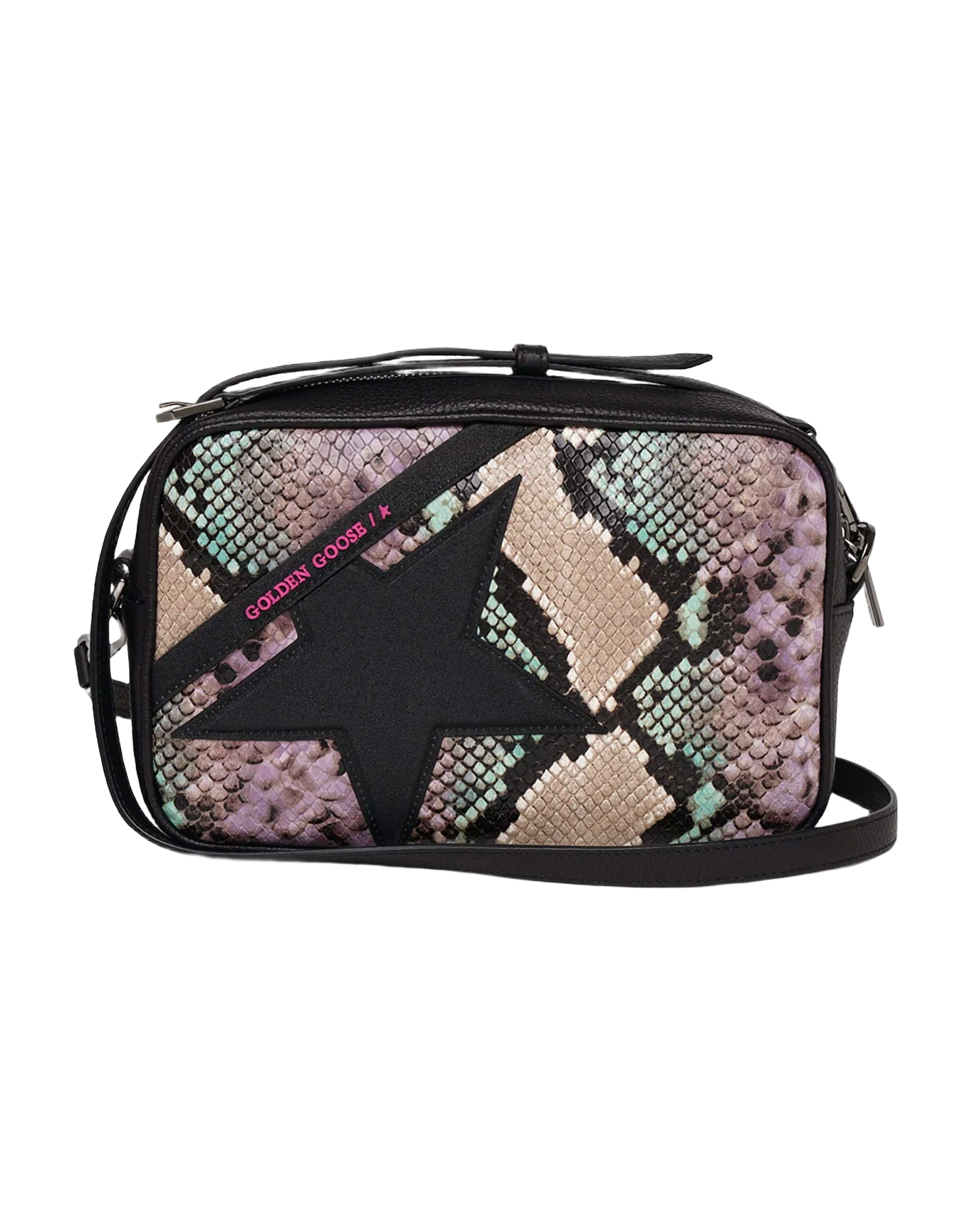 Women | Star Bag with Python Print & Glitter Star - Image 7