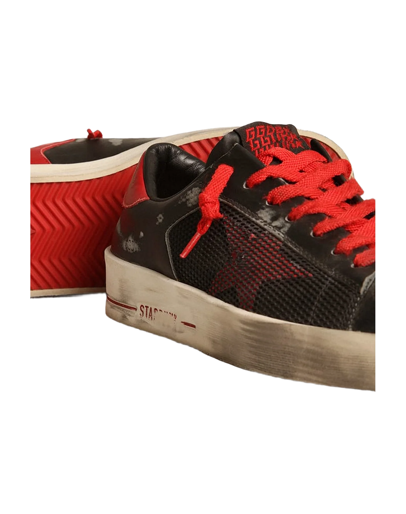 Women | Stardan Black Leather with Red Star & Heel Tab | Black x Red - Image 5