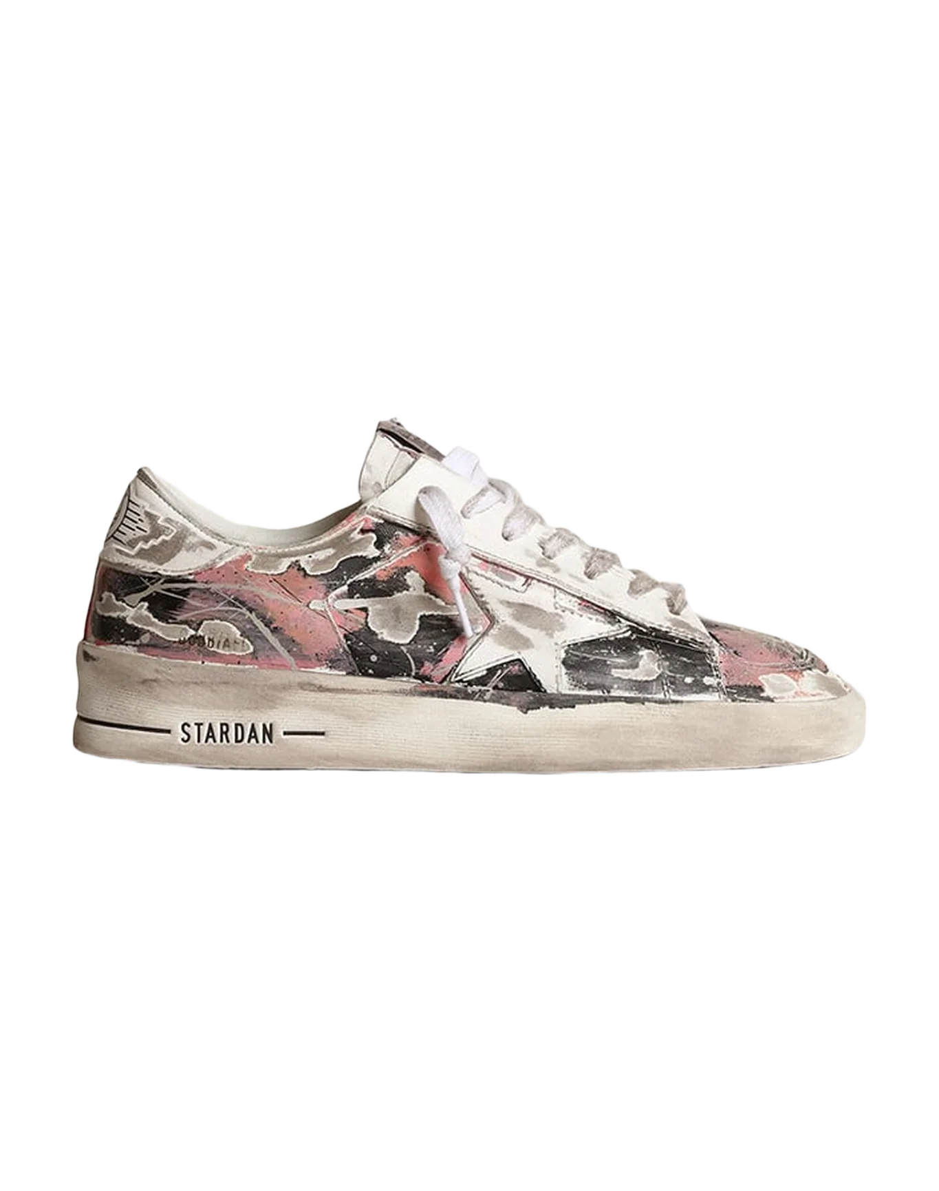 Women | Stardan Lab Leather with All-Over Paint Splatters | Pink x Black x Cream Over Painted - Image 6