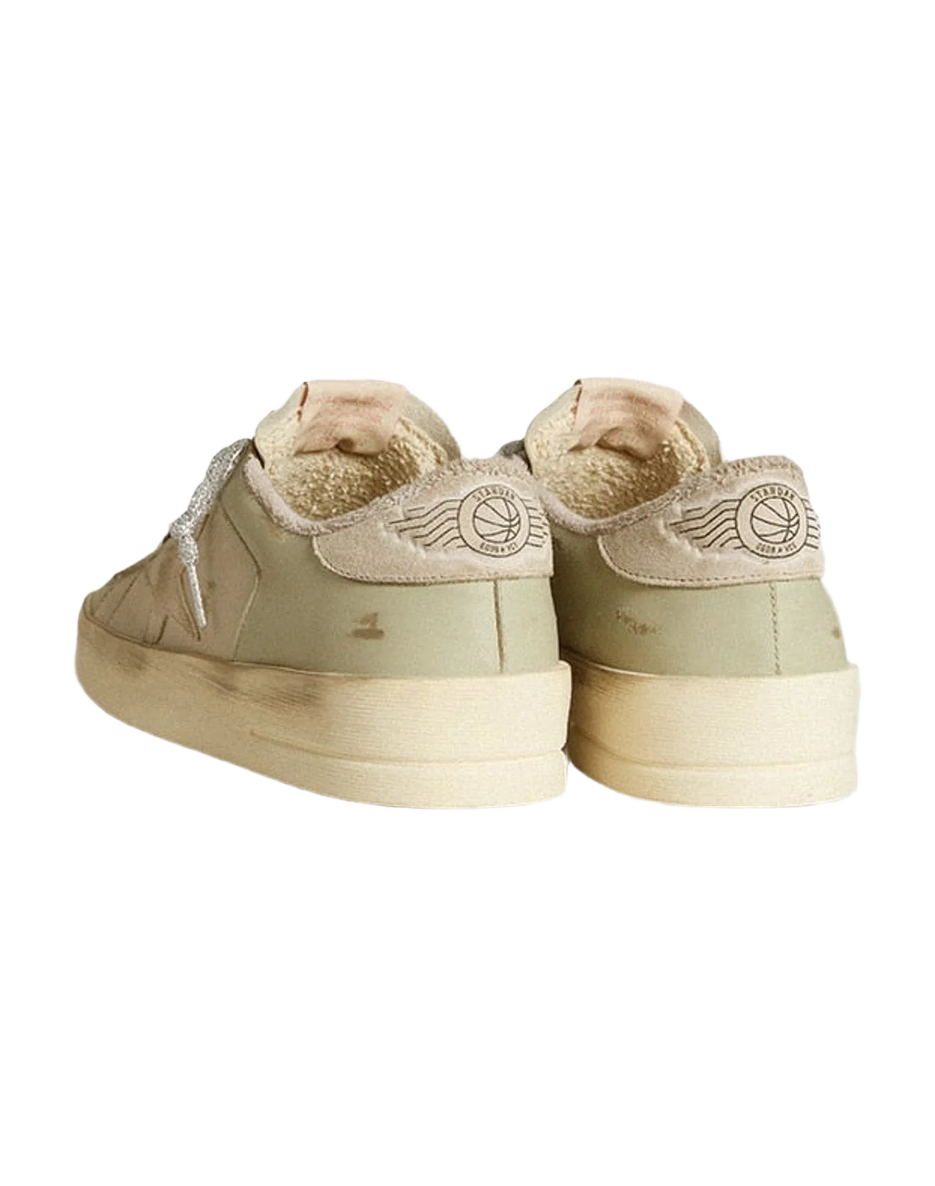 Women | Stardan Nappa & Leather with Suede Star & Heel Tab | Beige x Light Green