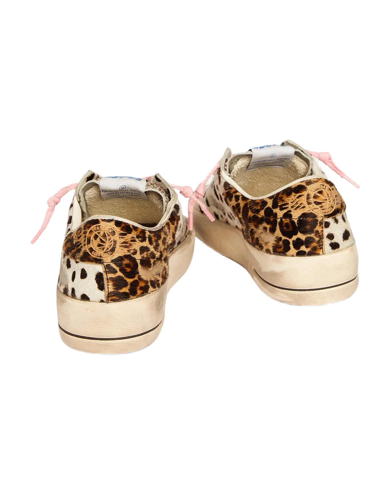 Women | Stardan Sneakers Polka-Dot Pony Skin with Leopard-Print Pony Skin Star | Black White x Beige Brown Leo - Image 5