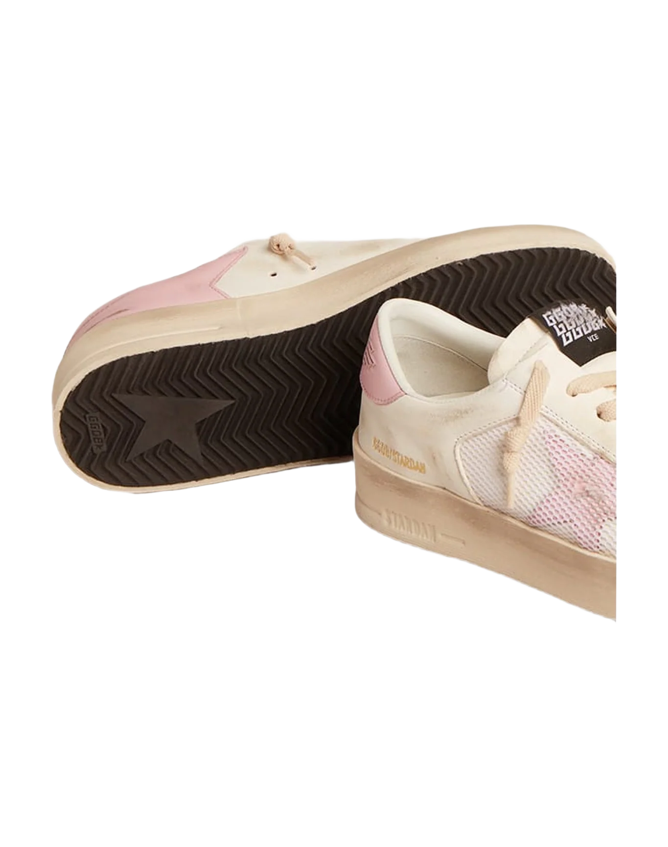 Women | Stardan Sneakers with Pink Star | White x Orchid Pink