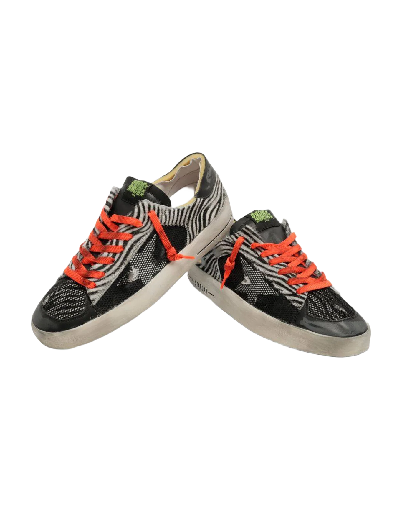 Women | Stardan Sneakers Zebra Pony Skin & Black Mesh | Black x Black White x White - Image 2