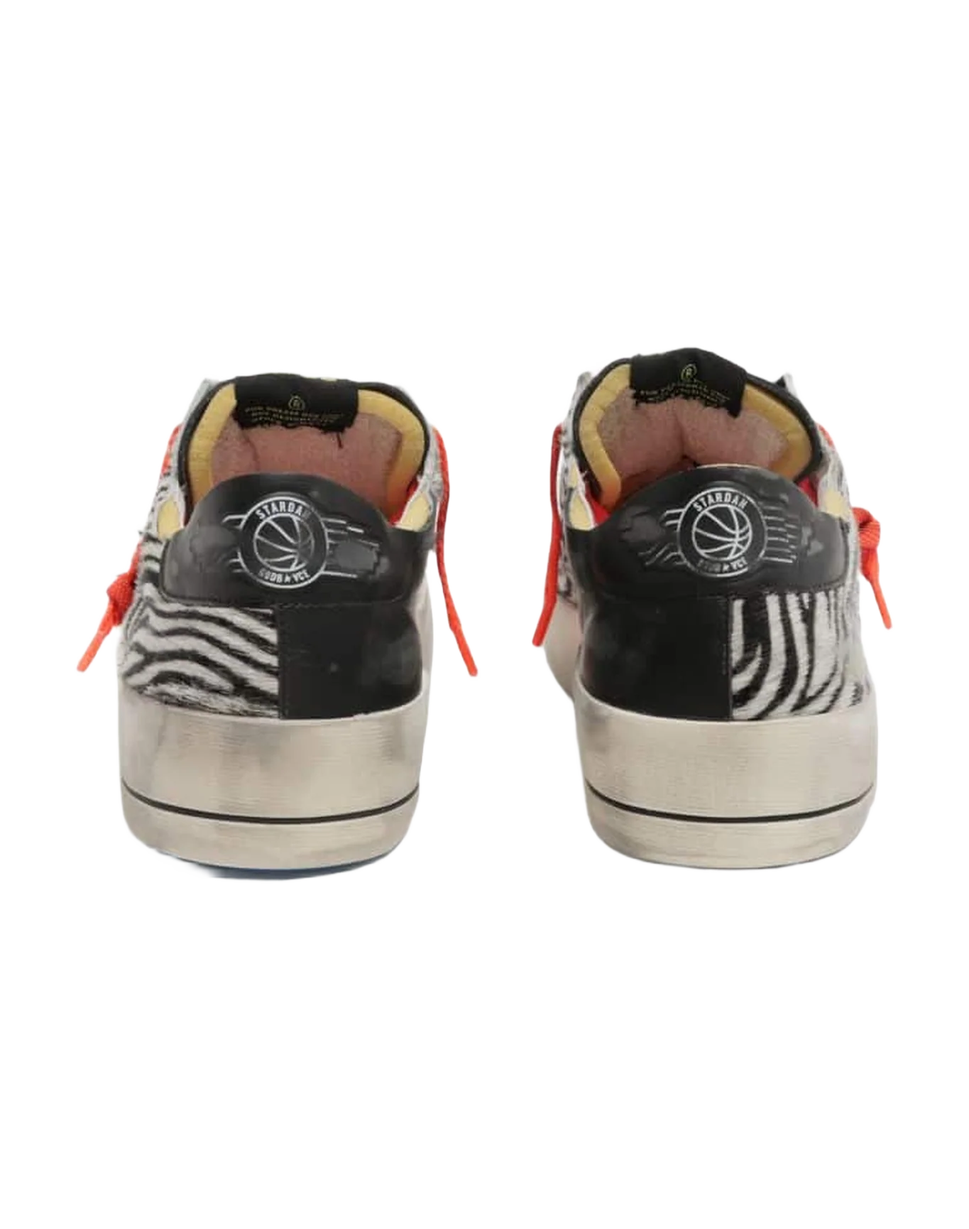 Women | Stardan Sneakers Zebra Pony Skin & Black Mesh | Black x Black White x White - Image 3