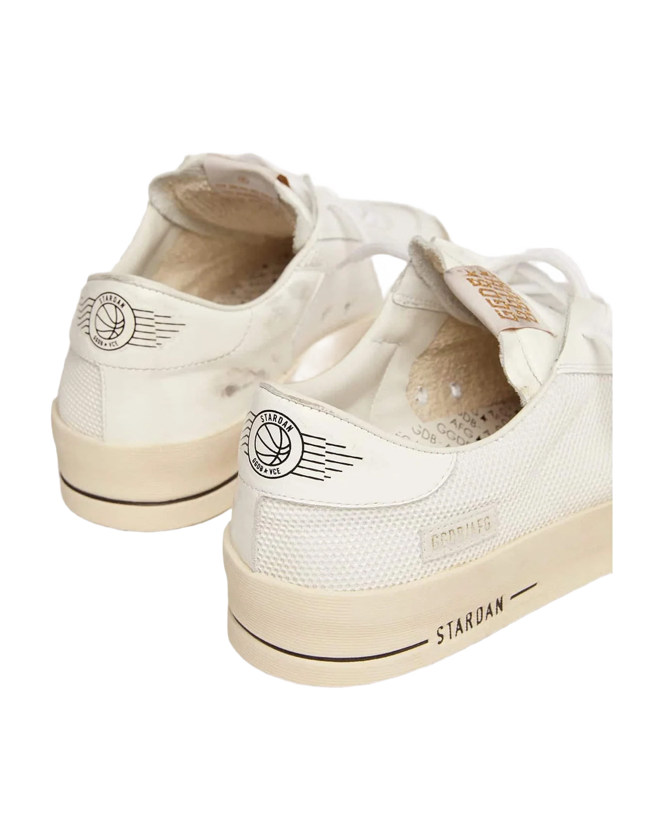 Women | Stardan with White Leather & Mesh Inserts & Black Suede Star | White x Black - Image 3