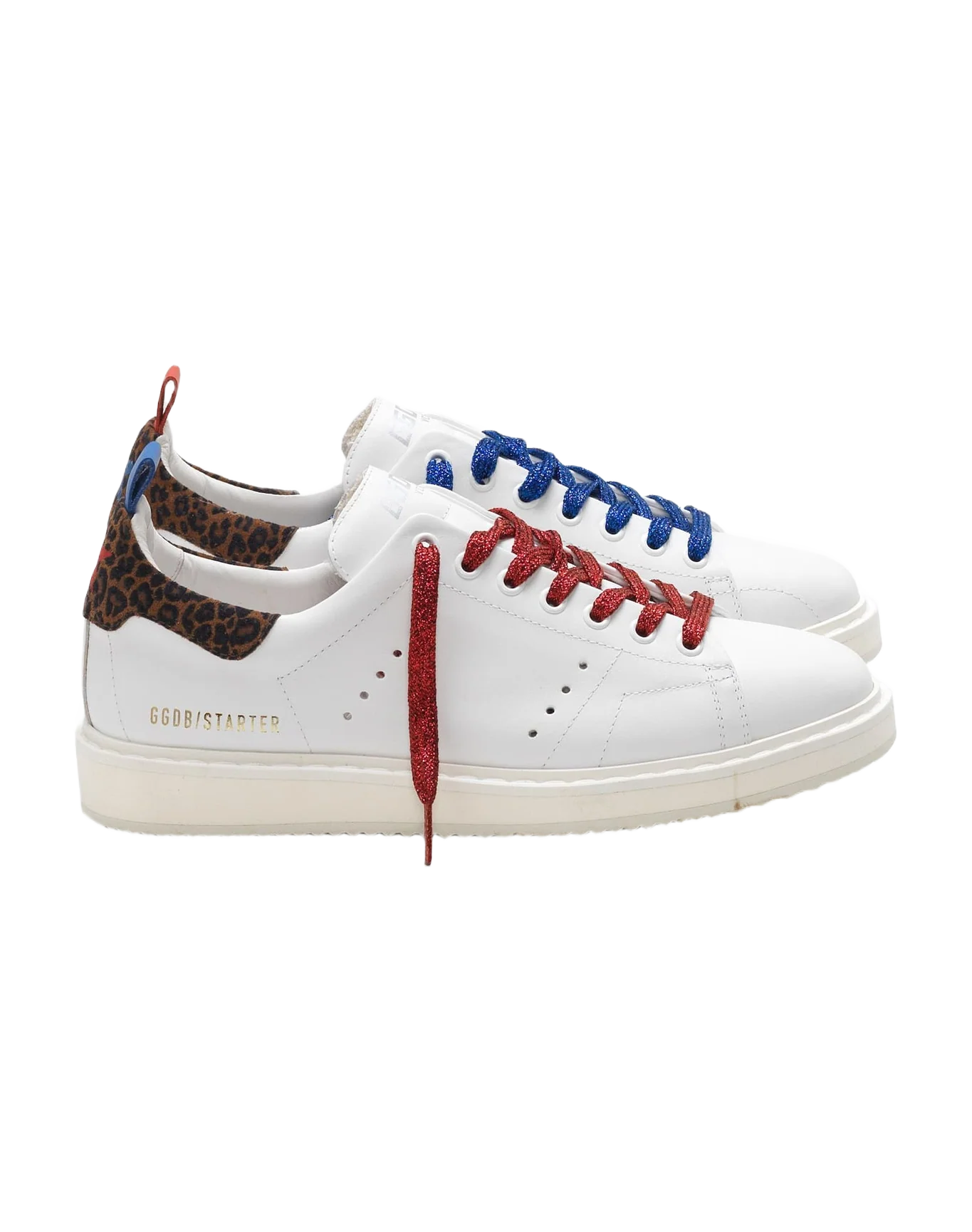 Women | Starter Sneakers Leather with Leopard-Print Heel Tab - Image 4