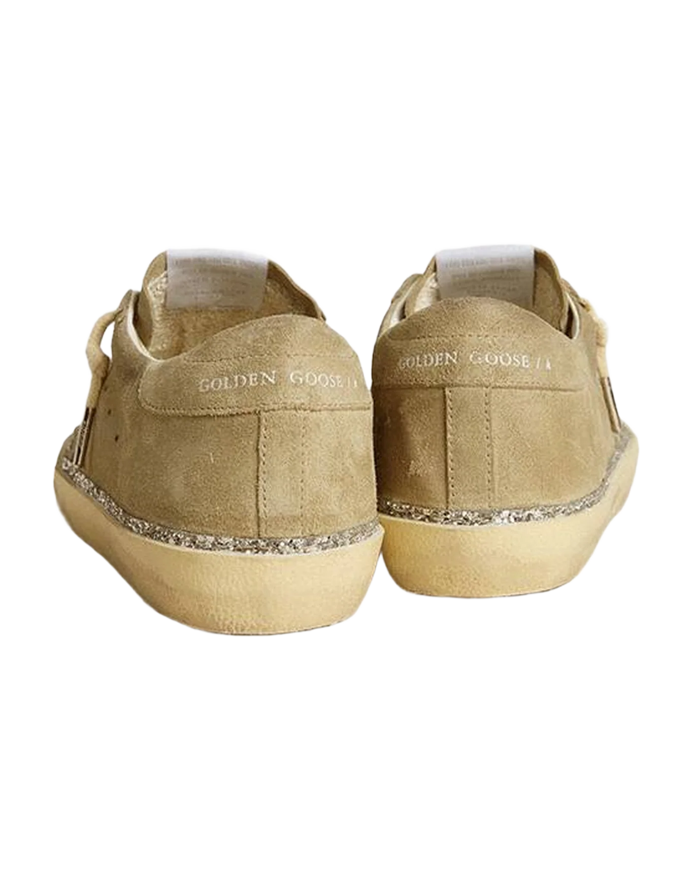 Women | Super-Star Beige Suede with Glitter Edge Around | Ice x Silver - Image 3