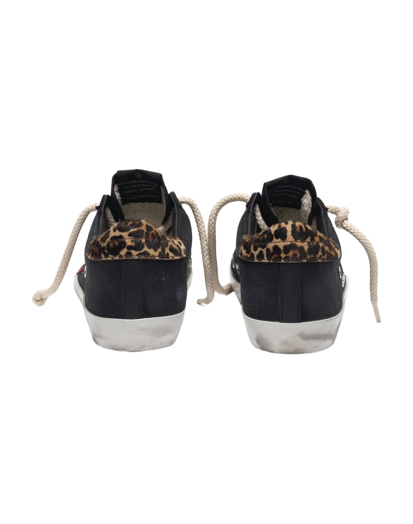 Women | Super-Star Black with Red Glitter Star & Leopard-Pattern Heel Tab - Image 2