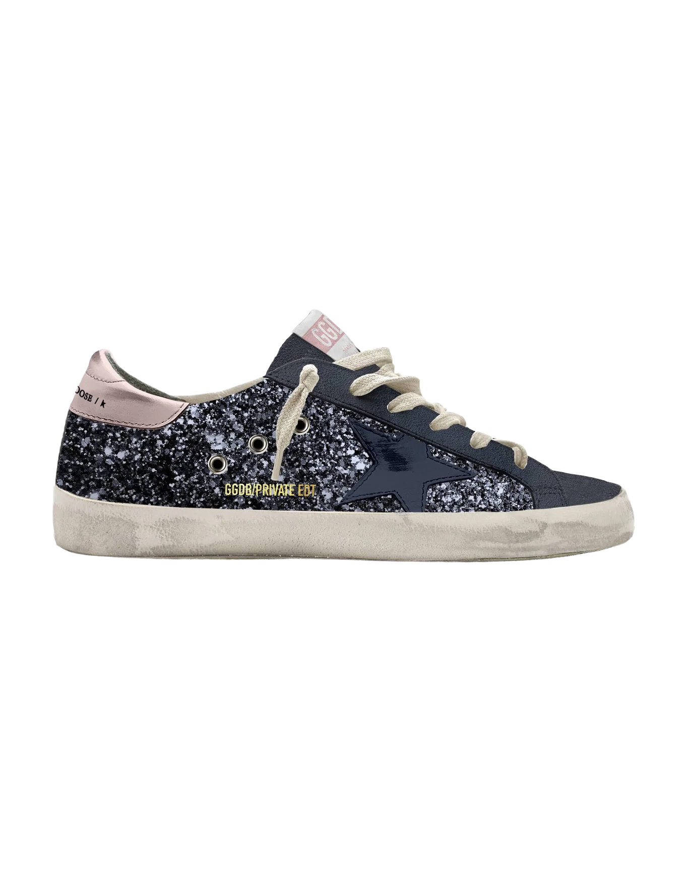 Women | Super-Star Blue Glitter with Antique Rose Heel Tab | Blue x Antique Rose - Image 2