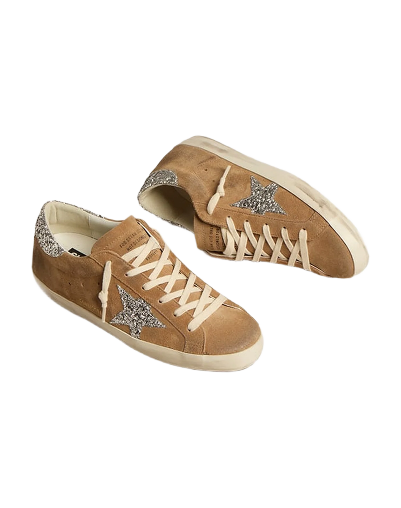 Women | Super-Star Brown Suede with Silver Glitter Star & Heel | Tabacco x Silver - Image 4