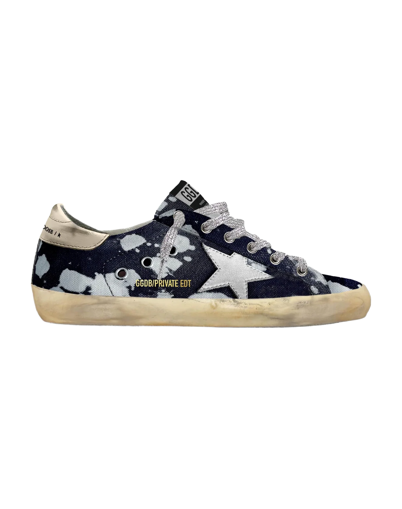 Women | Super-Star Dark Blue & White with Silver Star & Ivory Heel | Dark Blue x Silver x Ivory - Image 2