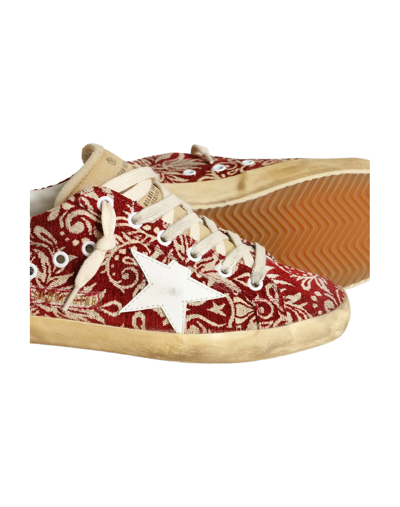 Women | Super-Star Dark Red & Ivory Jacquard Fabric | Wine Ivory Jacquard x White x Silver - Image 8