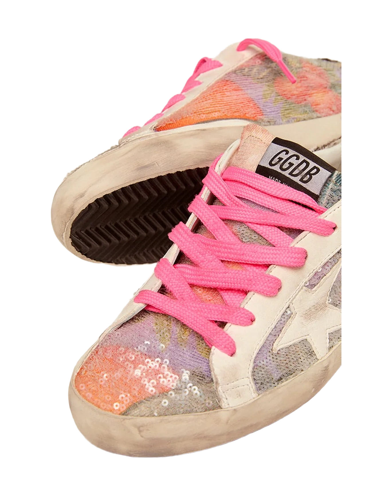 Women | Super-Star Glitter Multicolor with White Star & Zebra Heel | Multicolor x White x White Black - Image 4