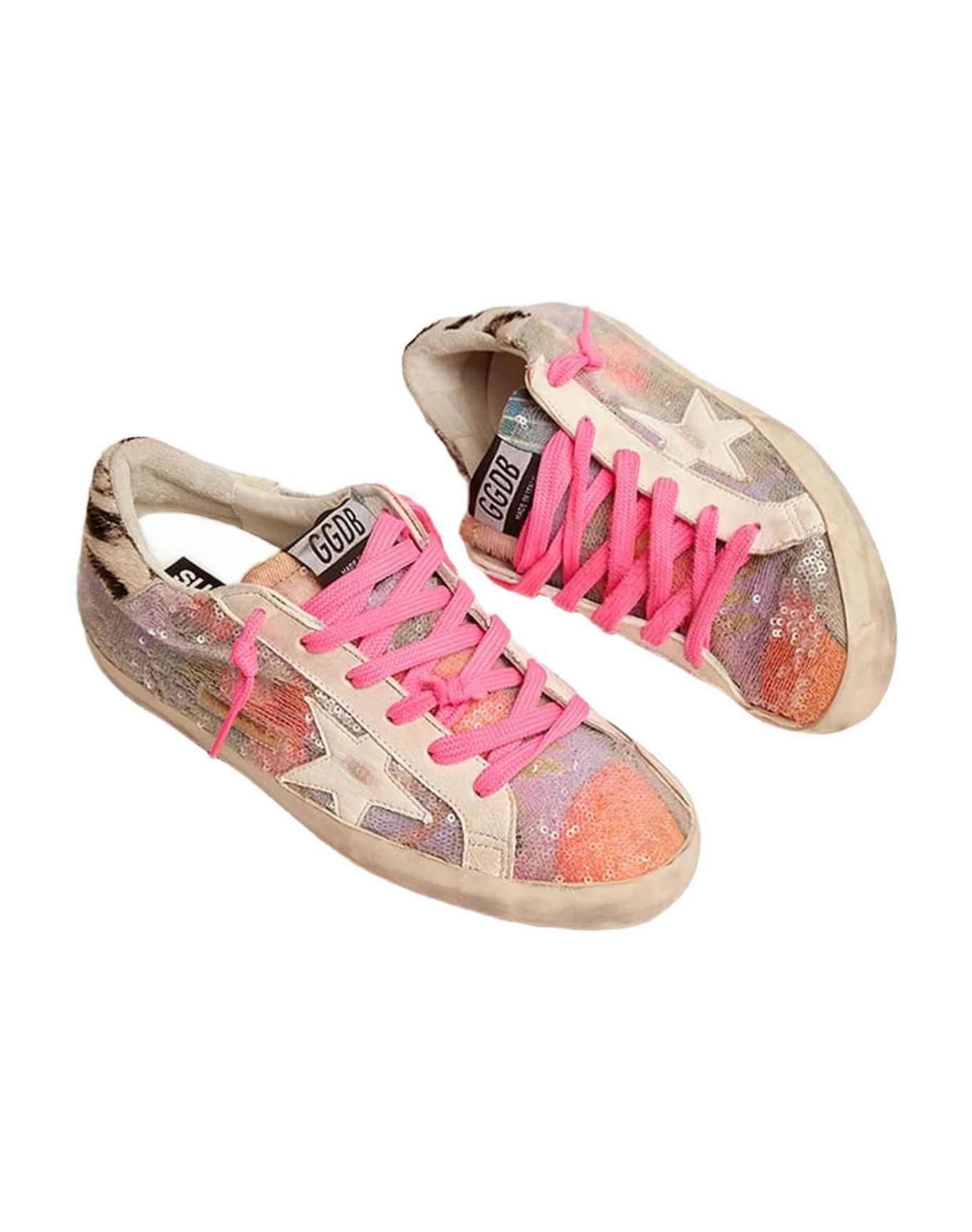 Women | Super-Star Glitter Multicolor with White Star & Zebra Heel | Multicolor x White x White Black - Image 7