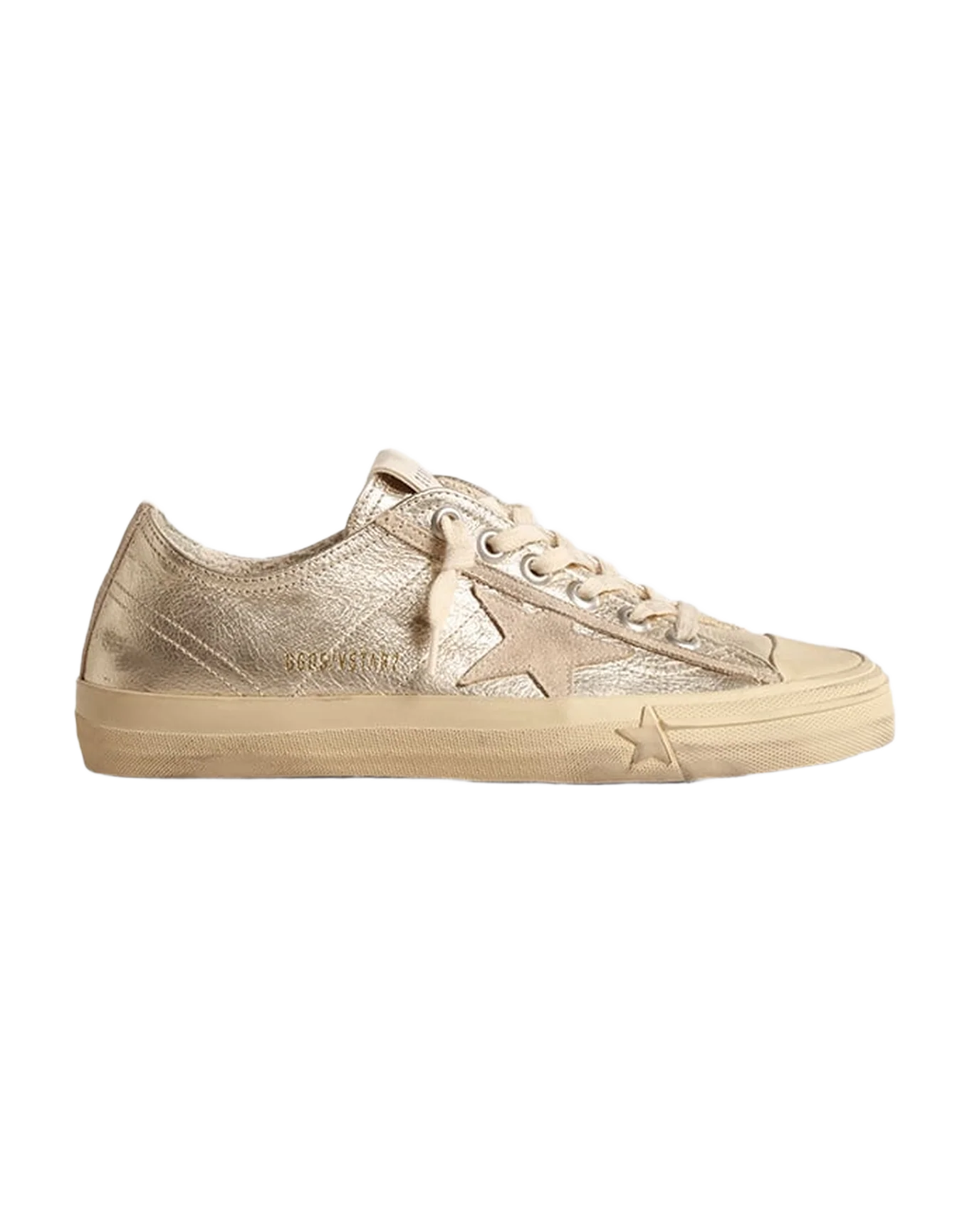 Women | Super-Star Gold Leather with Suede Star | Platinum x Seedpearl - Image 2