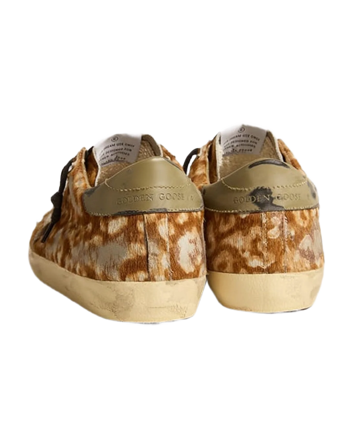Women | Super-Star Lab Leopard Pony Skin with Gold Star & Gray Heel Tab | Leo Hazelnut x Light Grey x Gold x Grey x Blue