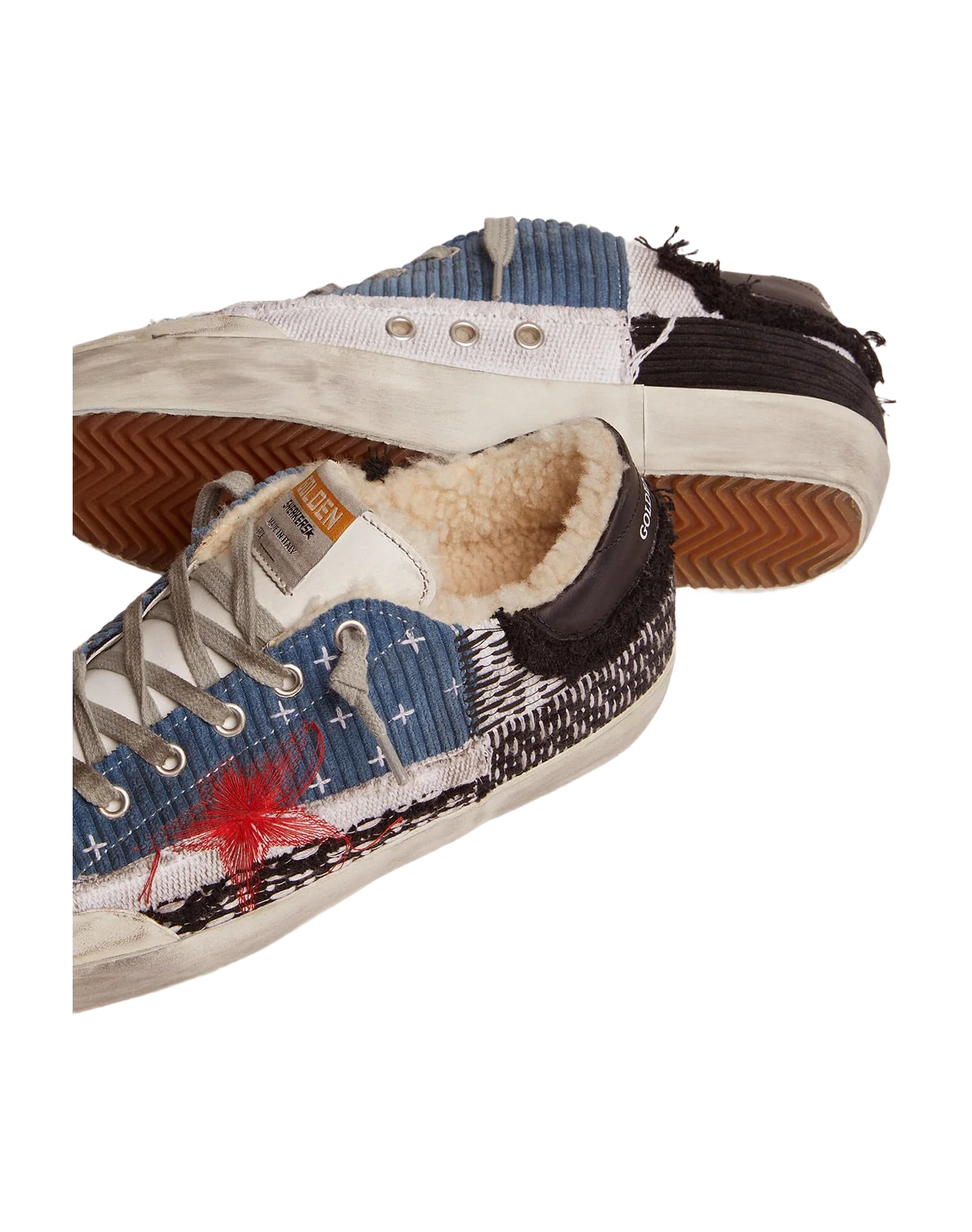 Women | Super-Star Lab Sneakers with Patchwork & Shearling Lining | Multicolor - Image 2