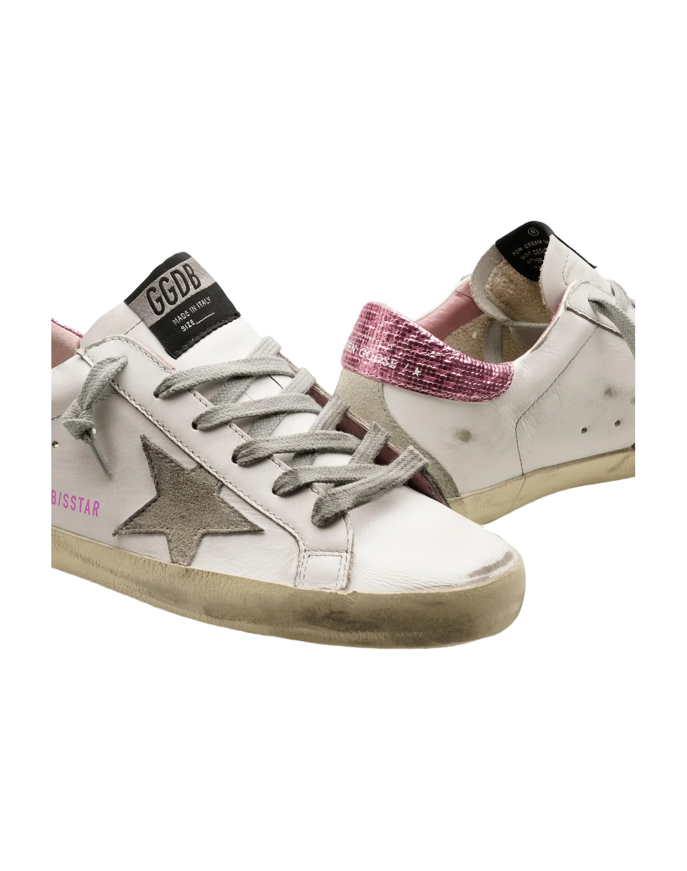 Women | Super-Star Leather Upper Suede Star Checkered Laminated | White x Ice x Pink - Image 3